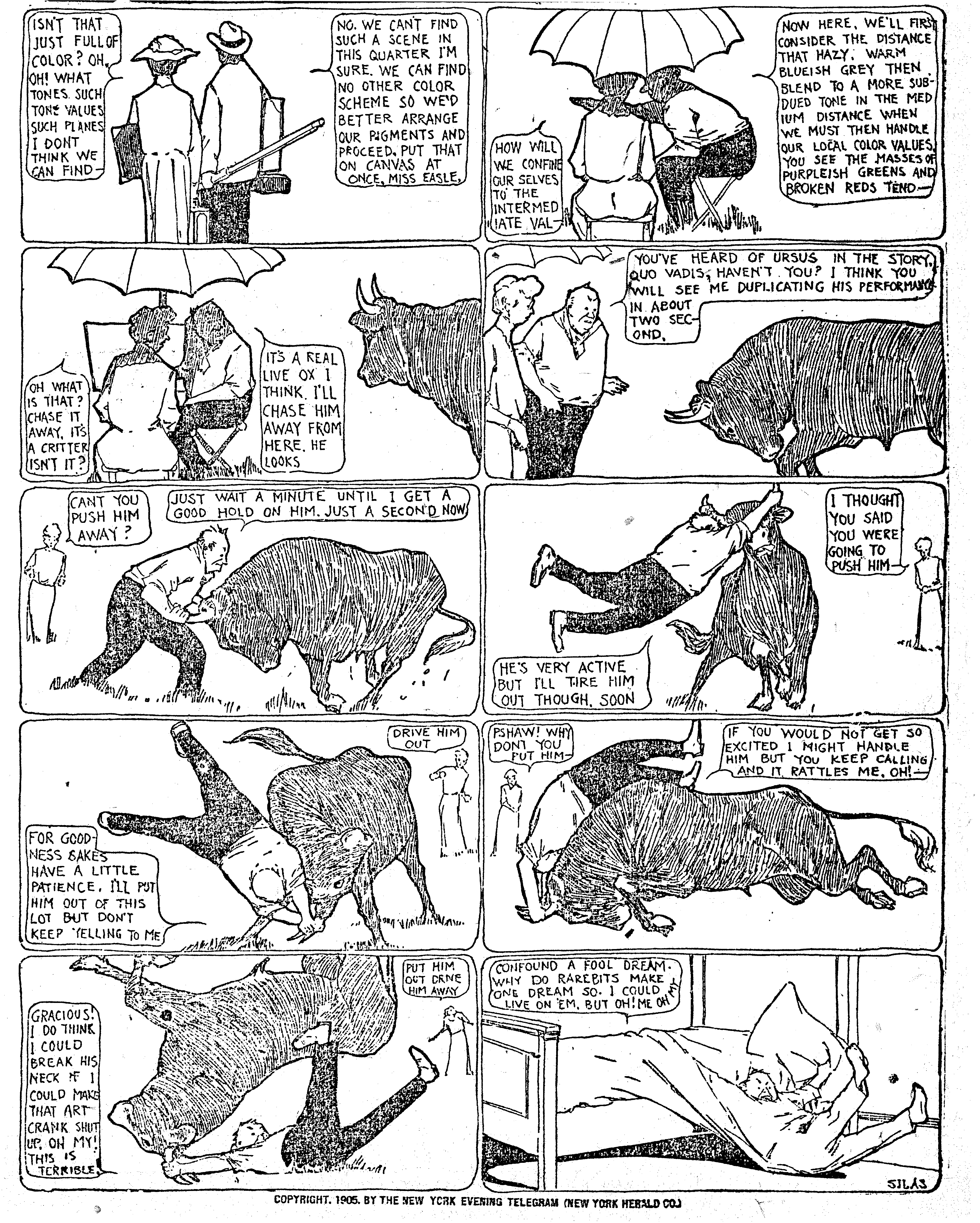 Dream of the Rarebit Fiend, strip 92 of 820. Winsor McCay (1904–1913), public domain. Scan: Internet Archive.