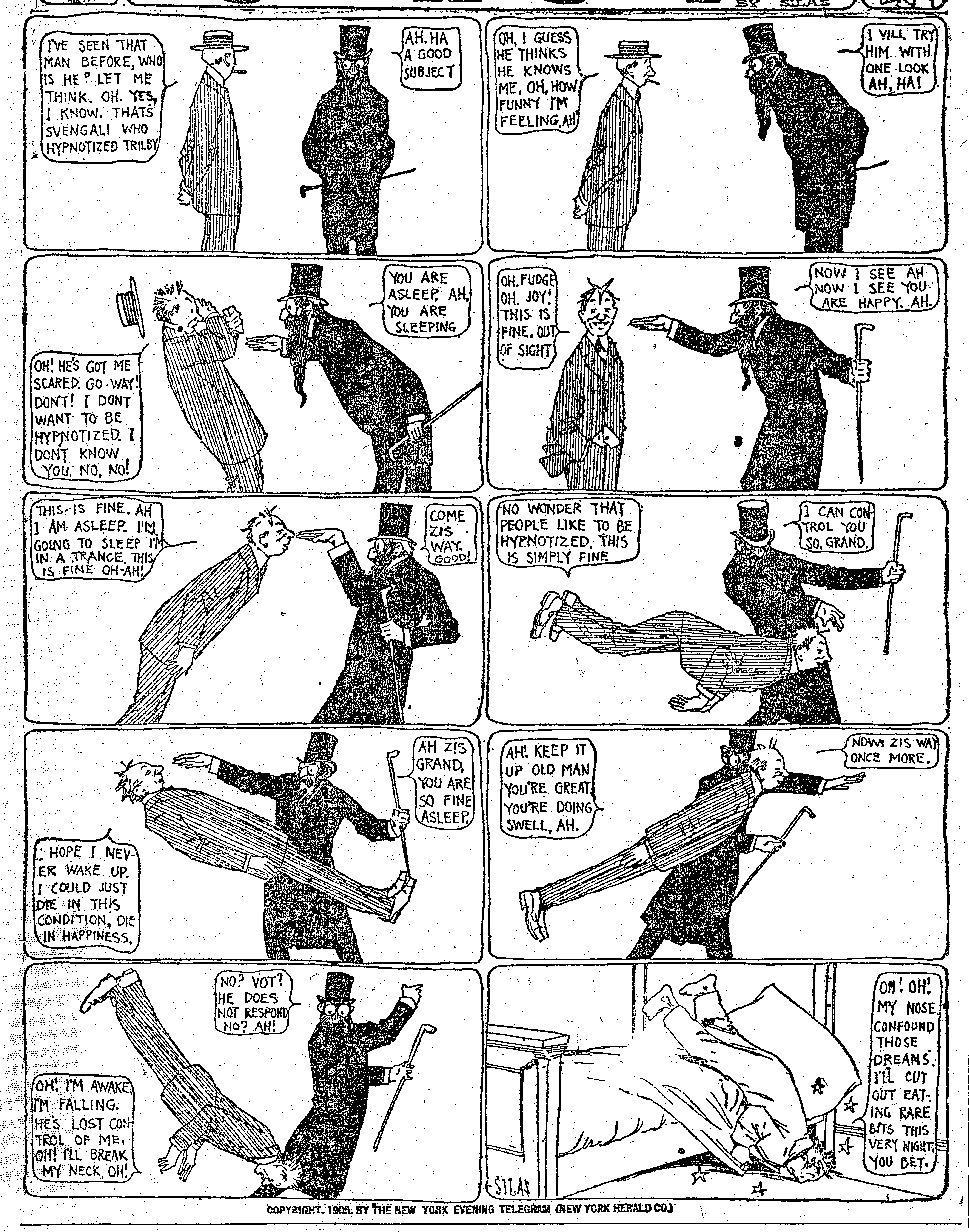 Dream of the Rarebit Fiend, strip 94 of 820. Winsor McCay (1904–1913), public domain. Scan: Internet Archive.