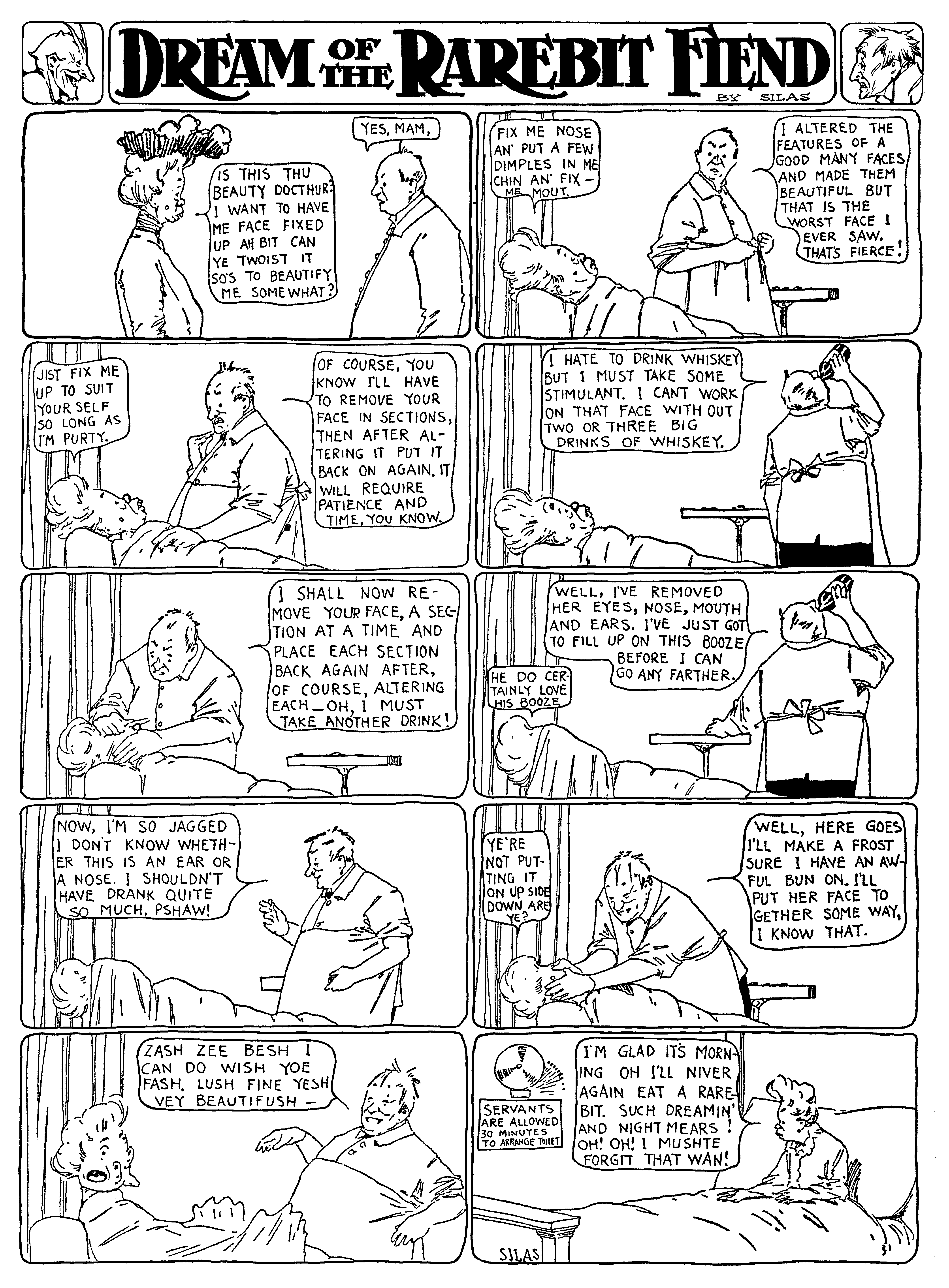 Dream of the Rarebit Fiend, strip 98 of 820. Winsor McCay (1904–1913), public domain. Scan: Internet Archive.