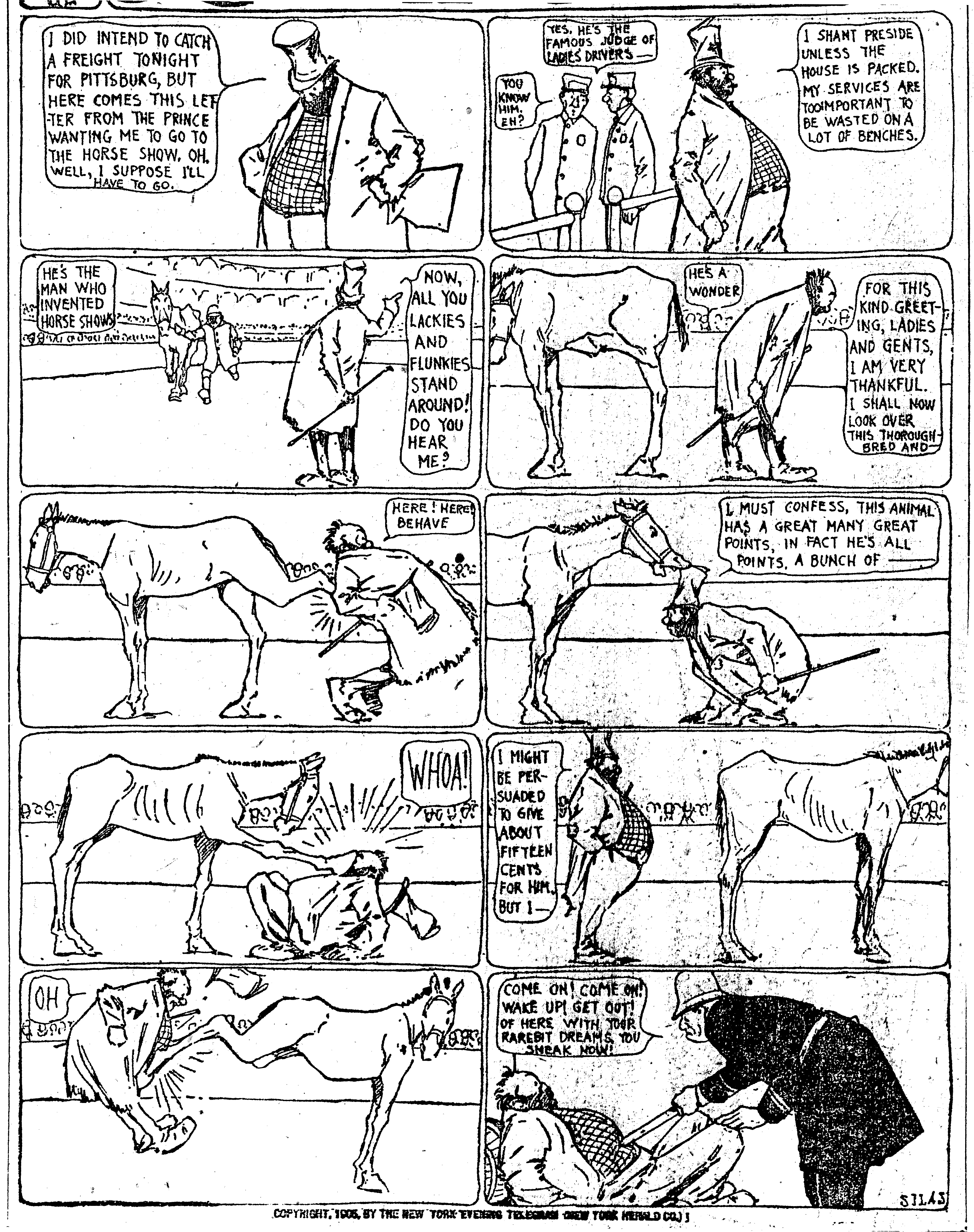 Dream of the Rarebit Fiend, strip 122 of 820. Winsor McCay (1904–1913), public domain. Scan: Internet Archive.