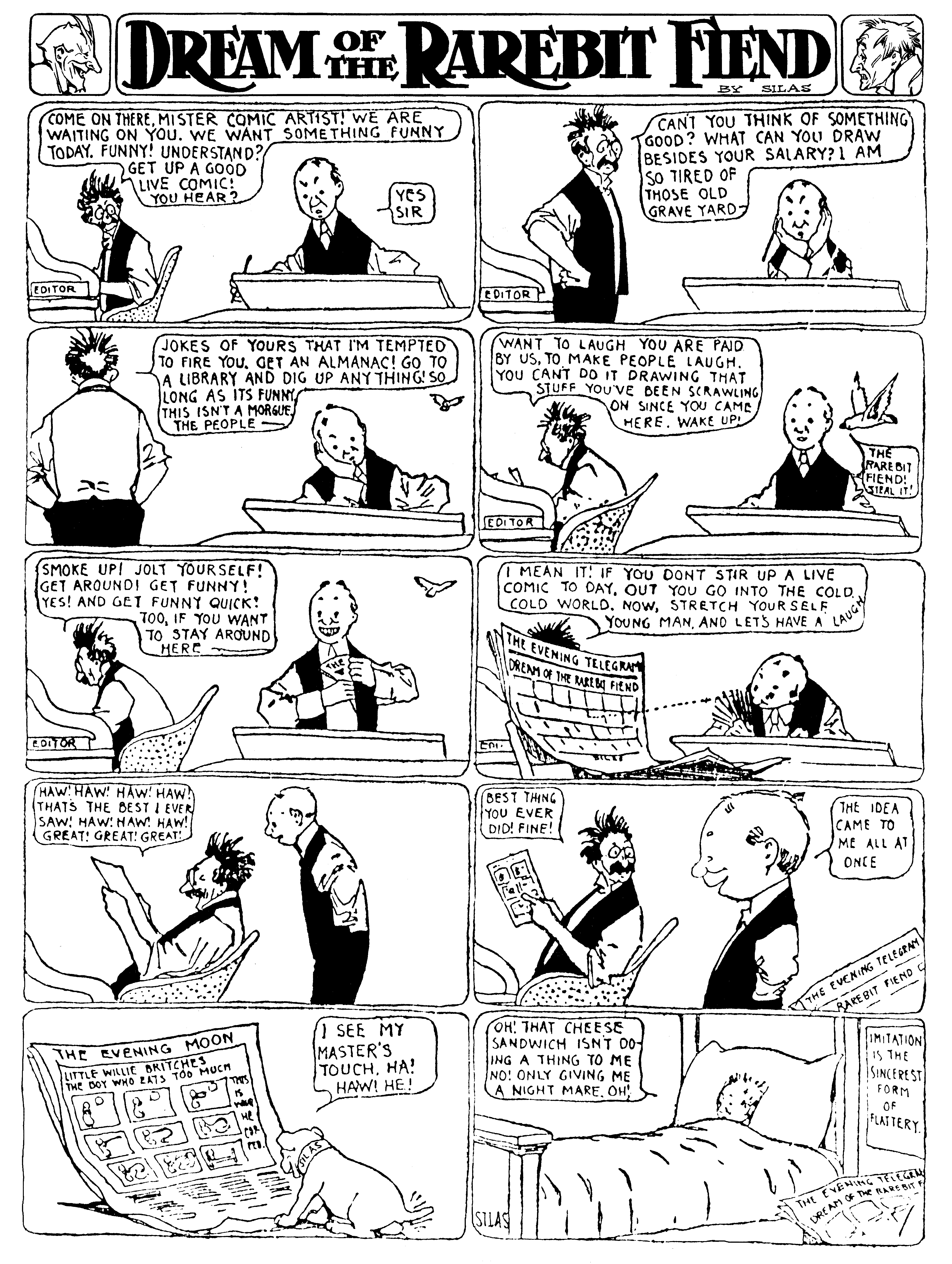 Dream of the Rarebit Fiend, strip 130 of 820. Winsor McCay (1904–1913), public domain. Scan: Internet Archive.