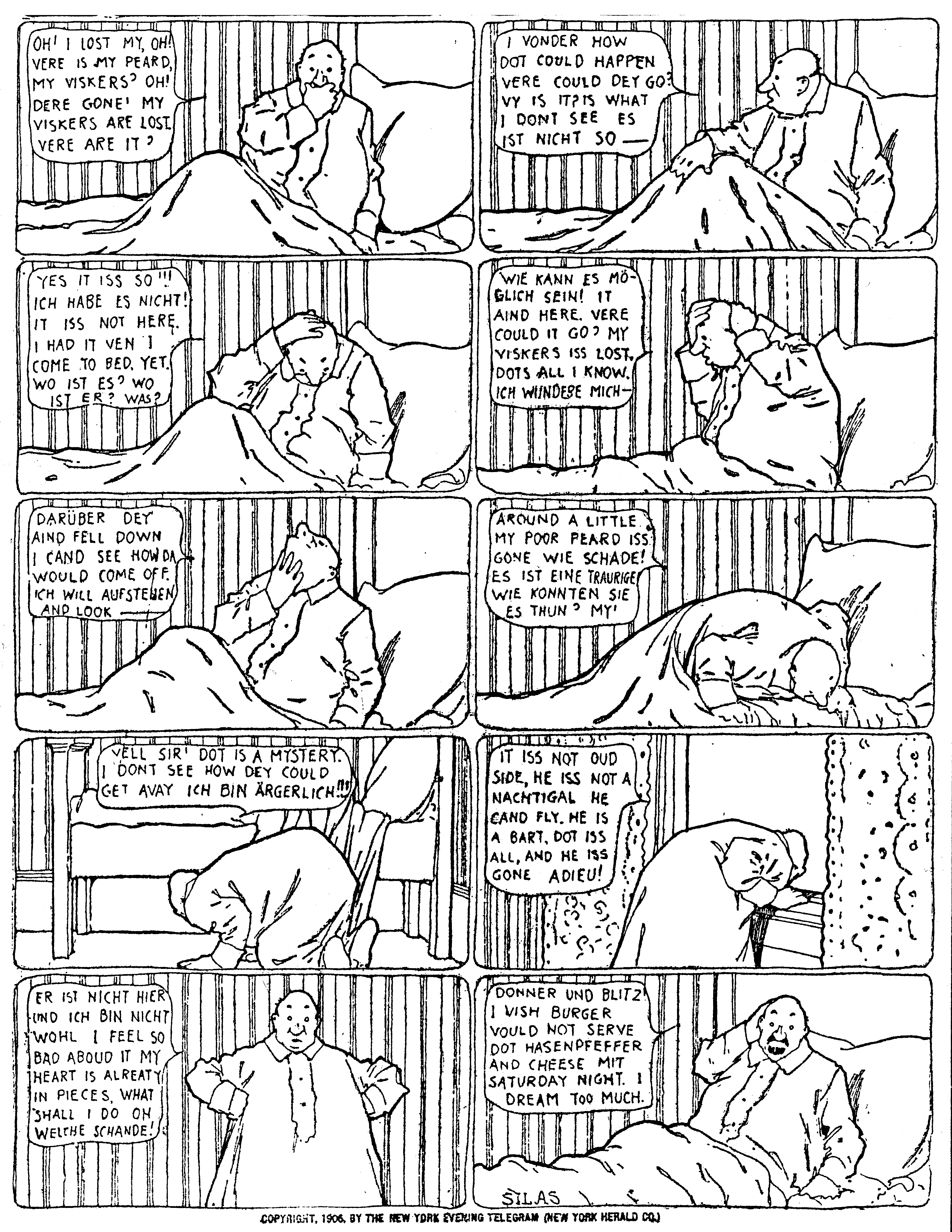 Dream of the Rarebit Fiend, strip 142 of 820. Winsor McCay (1904–1913), public domain. Scan: Internet Archive.
