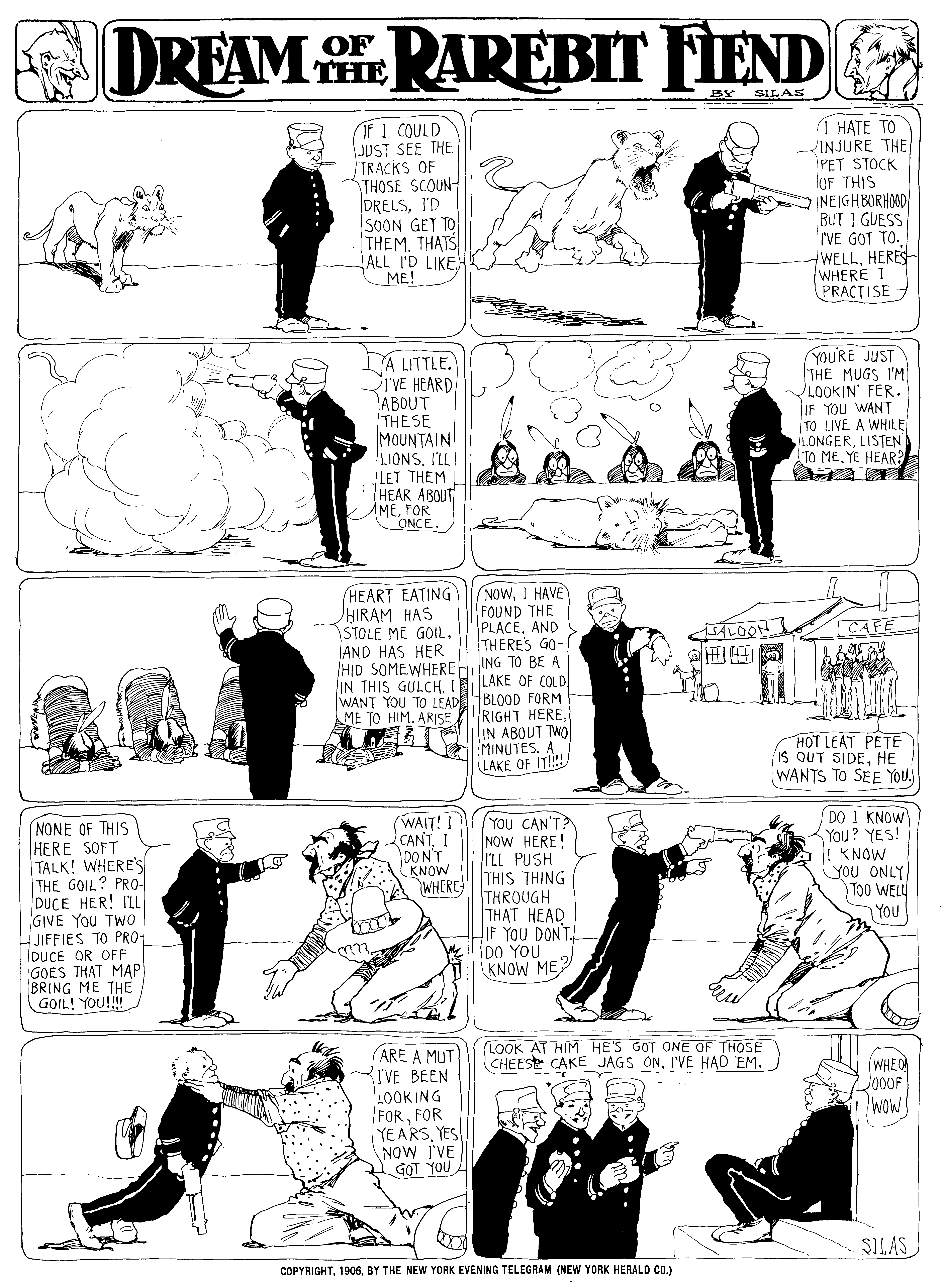 Dream of the Rarebit Fiend, strip 146 of 820. Winsor McCay (1904–1913), public domain. Scan: Internet Archive.