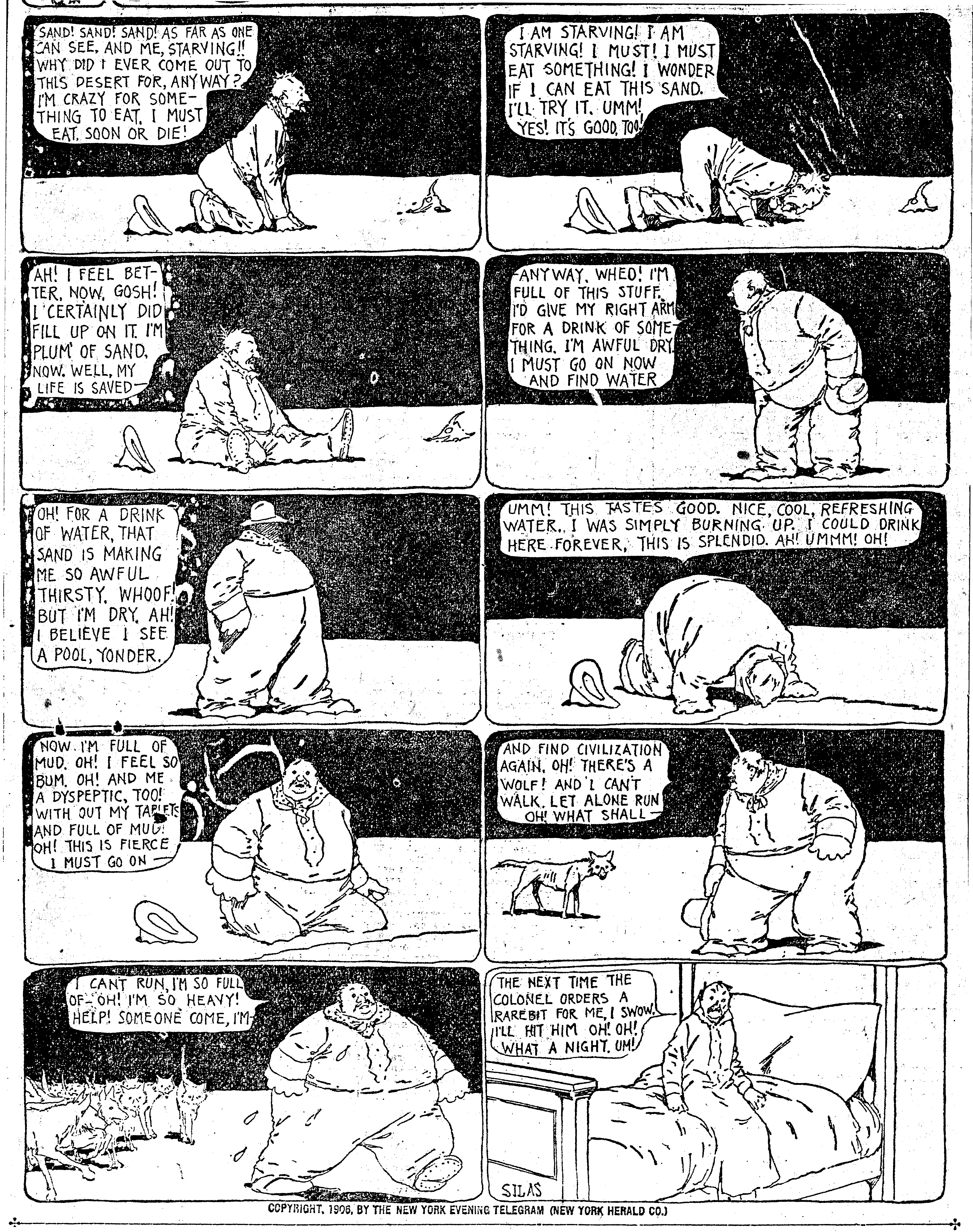 Dream of the Rarebit Fiend, strip 149 of 820. Winsor McCay (1904–1913), public domain. Scan: Internet Archive.
