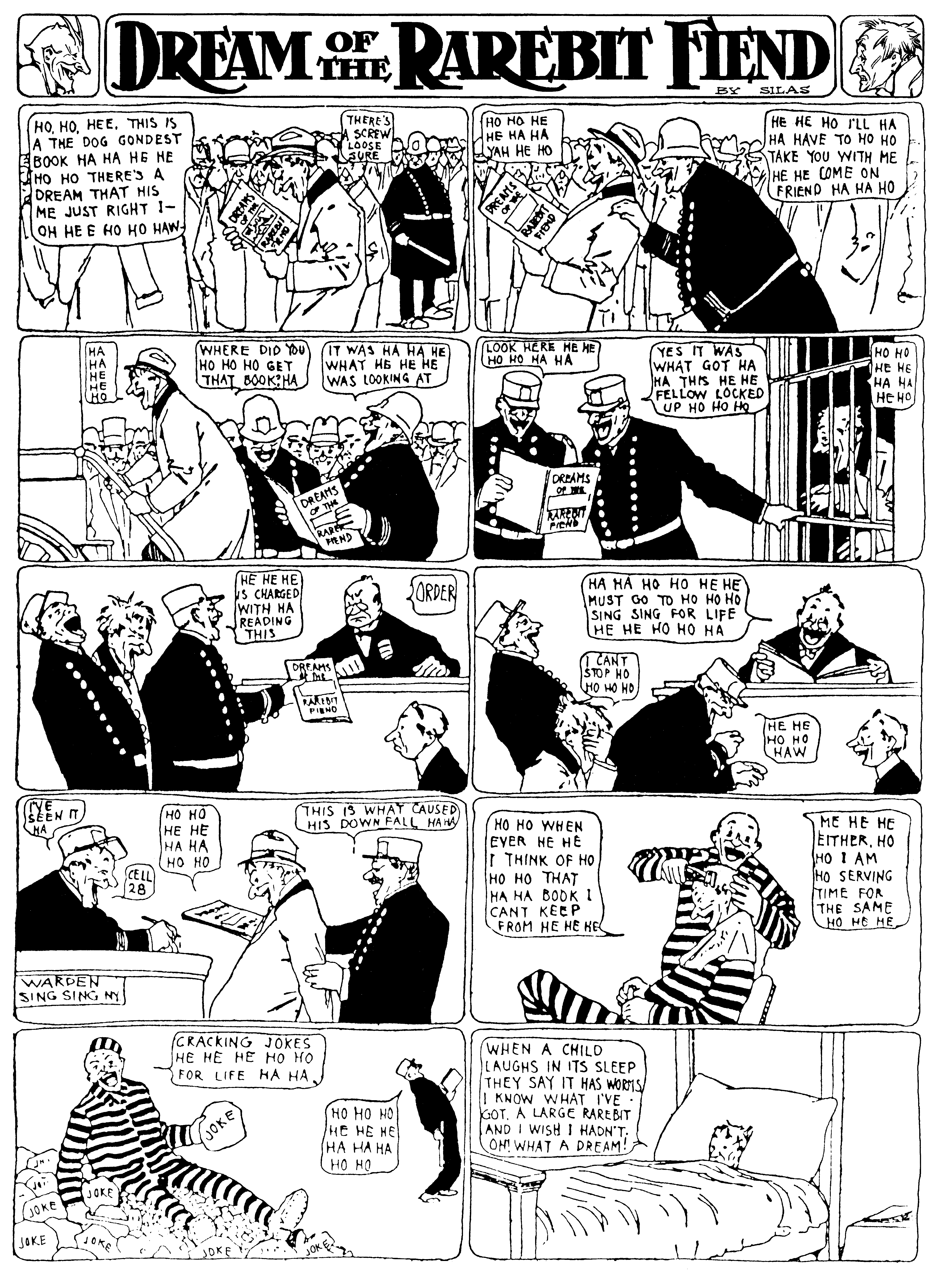 Dream of the Rarebit Fiend, strip 110 of 820. Winsor McCay (1904–1913), public domain. Scan: Internet Archive.