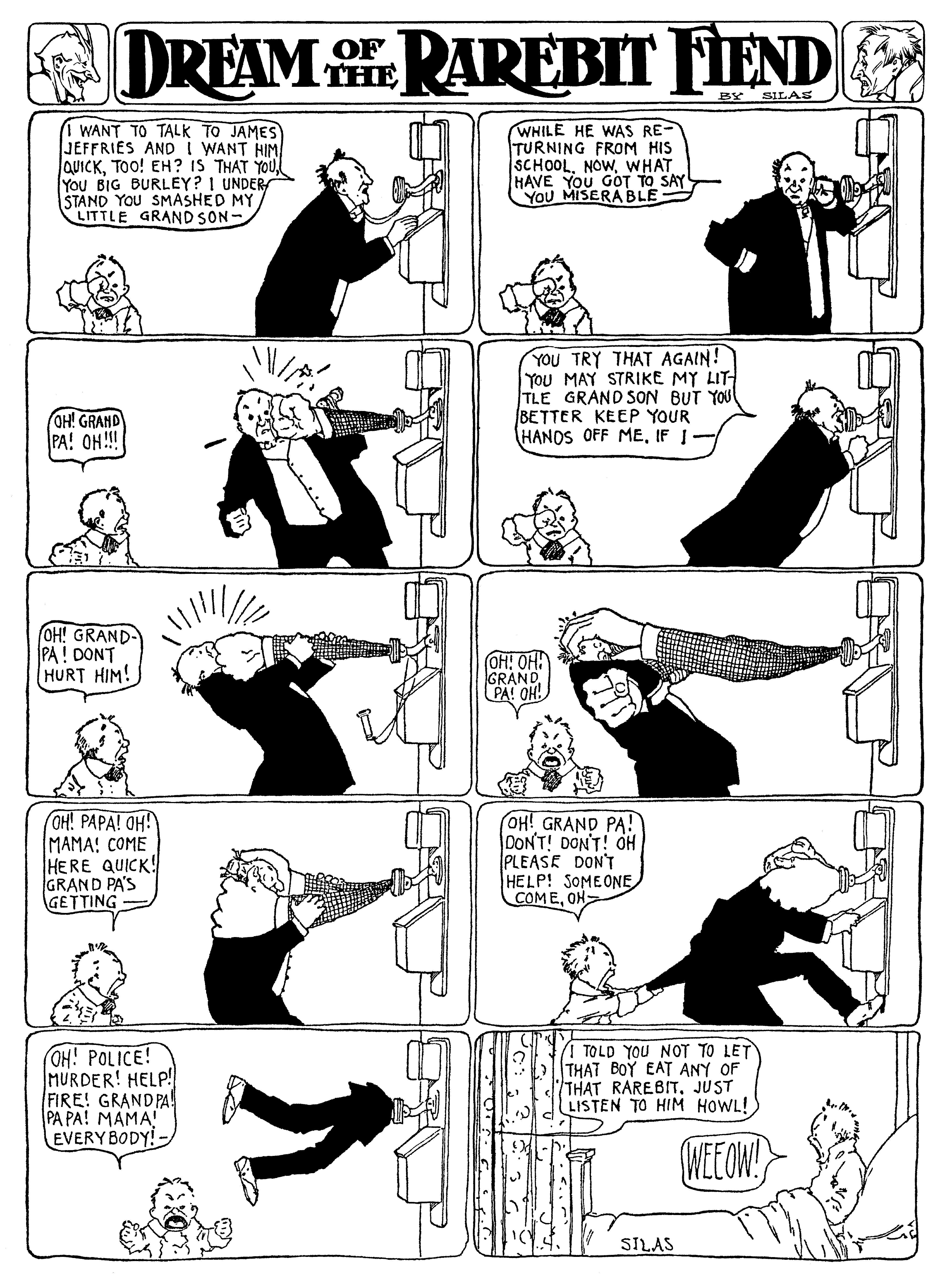 Dream of the Rarebit Fiend, strip 152 of 820. Winsor McCay (1904–1913), public domain. Scan: Internet Archive.