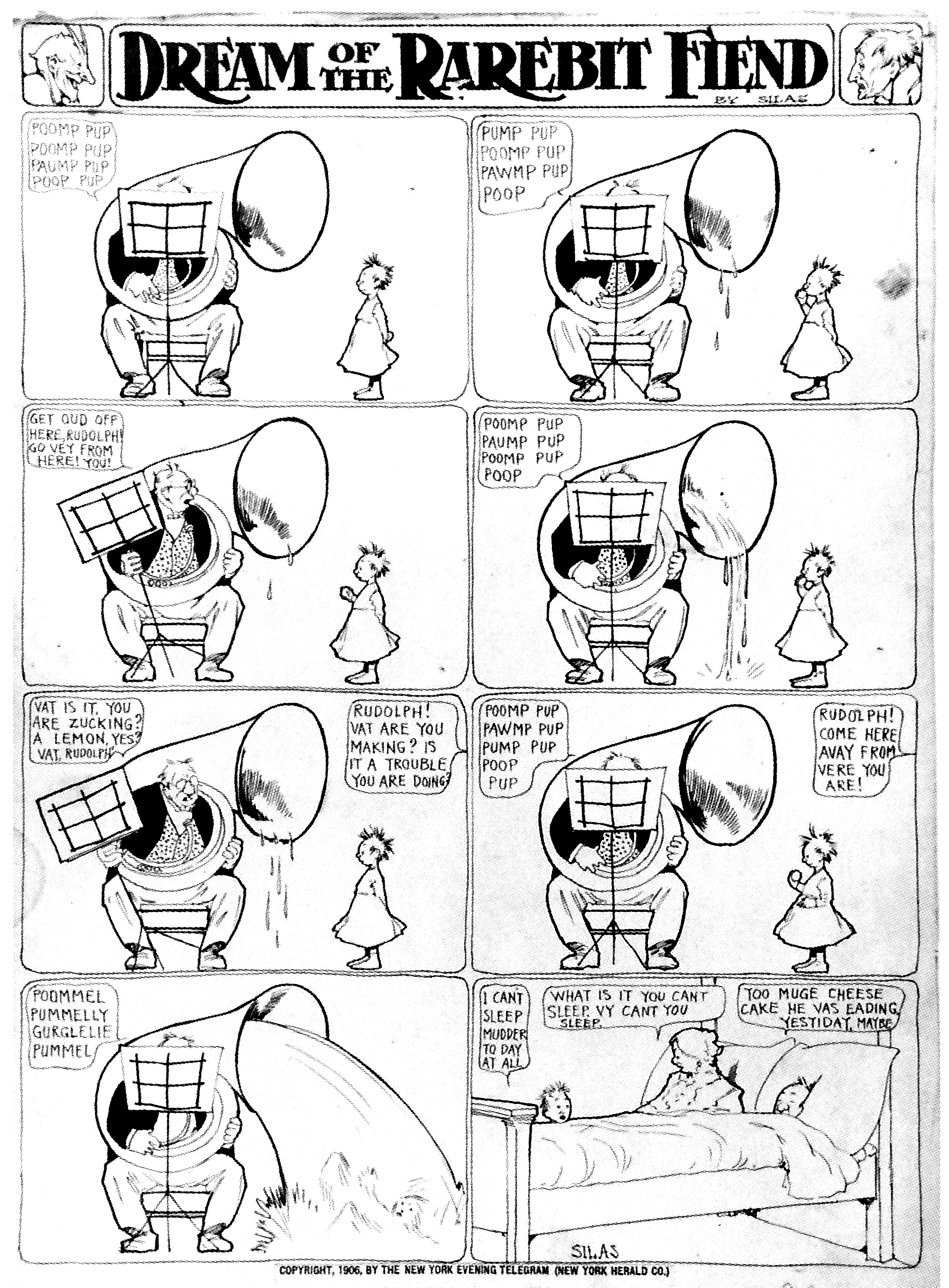 Dream of the Rarebit Fiend, strip 163 of 820. Winsor McCay (1904–1913), public domain. Scan: Internet Archive.