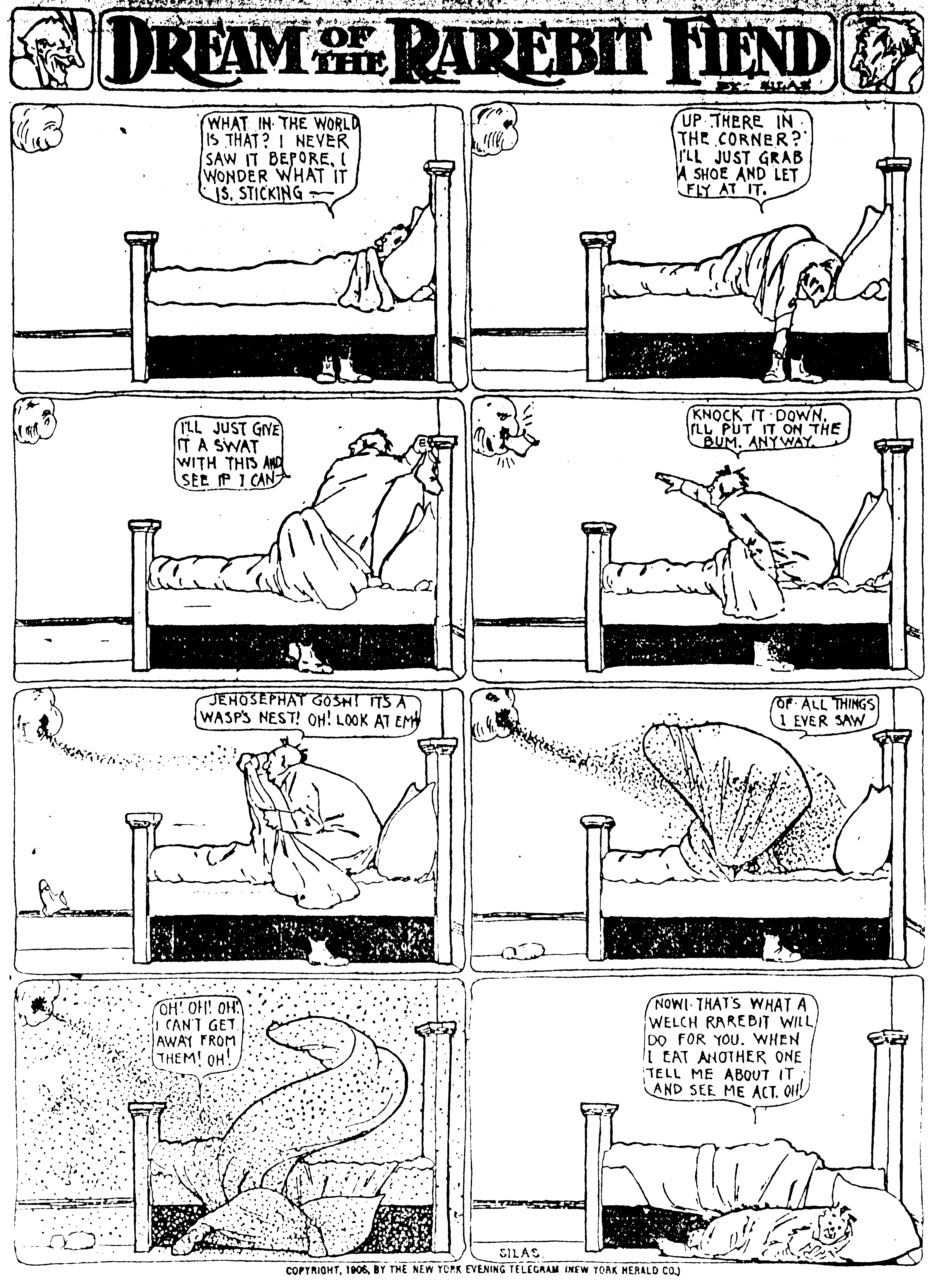 Dream of the Rarebit Fiend, strip 164 of 820. Winsor McCay (1904–1913), public domain. Scan: Internet Archive.