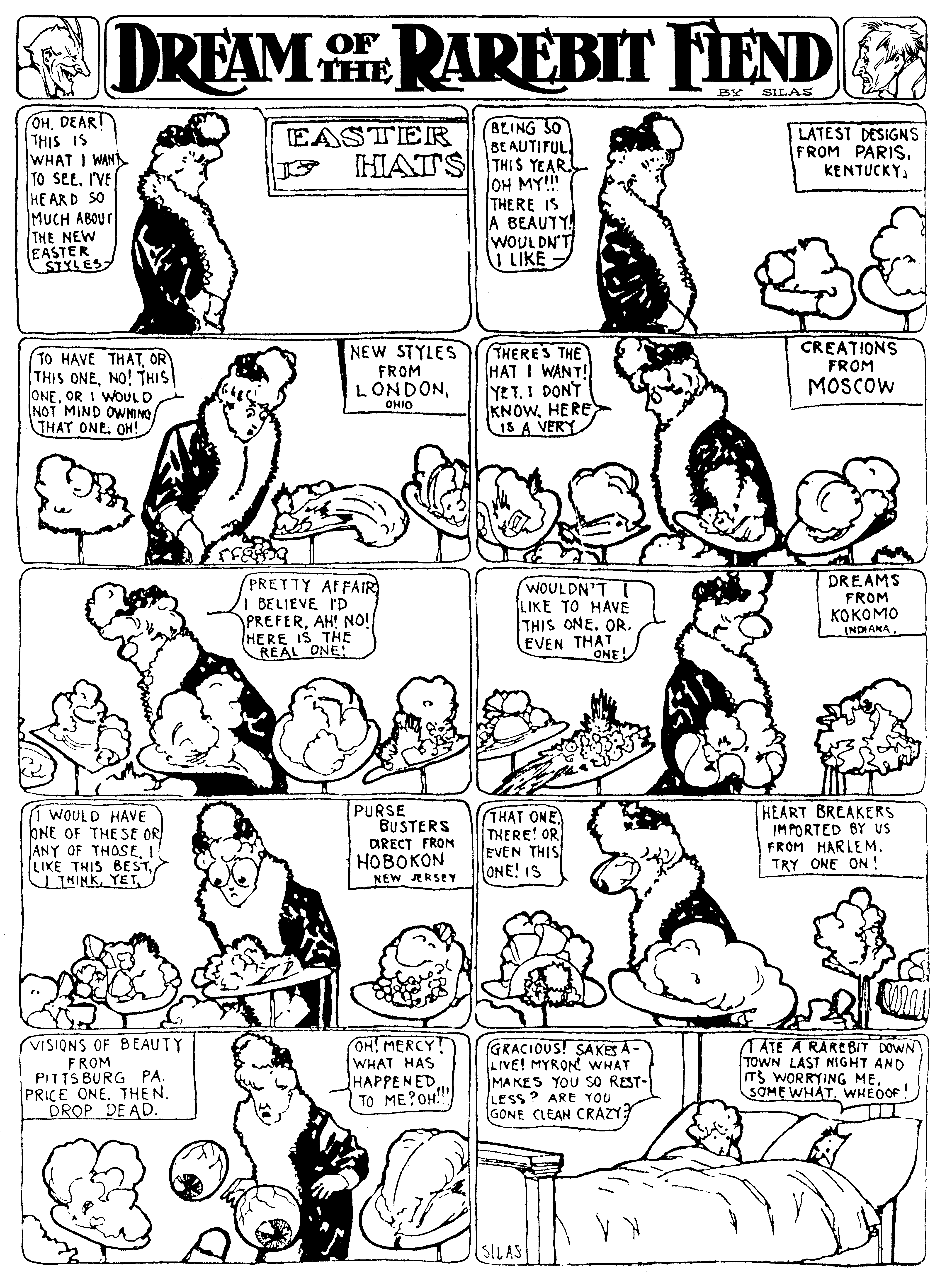 Dream of the Rarebit Fiend, strip 176 of 820. Winsor McCay (1904–1913), public domain. Scan: Internet Archive.