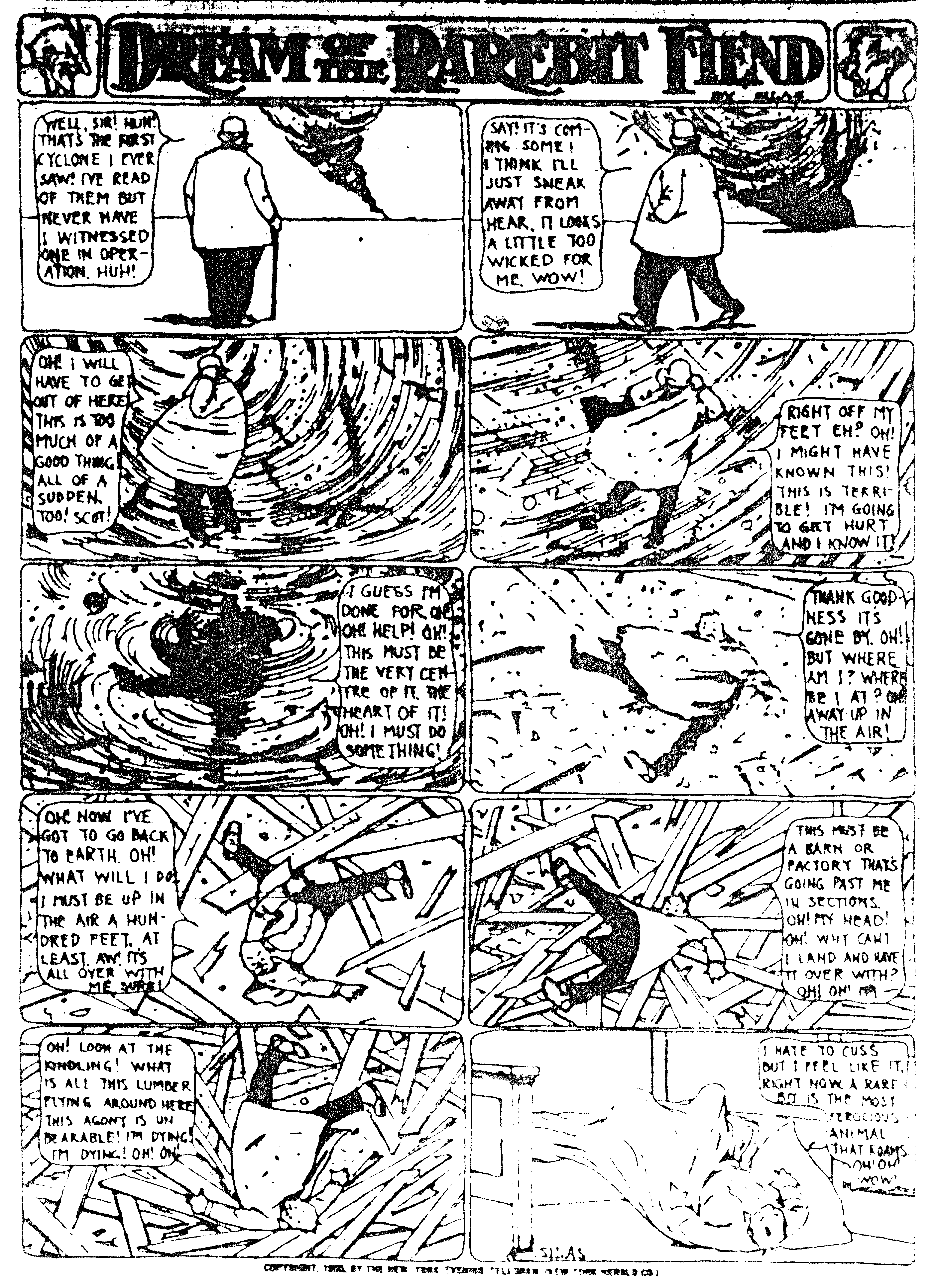 Dream of the Rarebit Fiend, strip 178 of 820. Winsor McCay (1904–1913), public domain. Scan: Internet Archive.