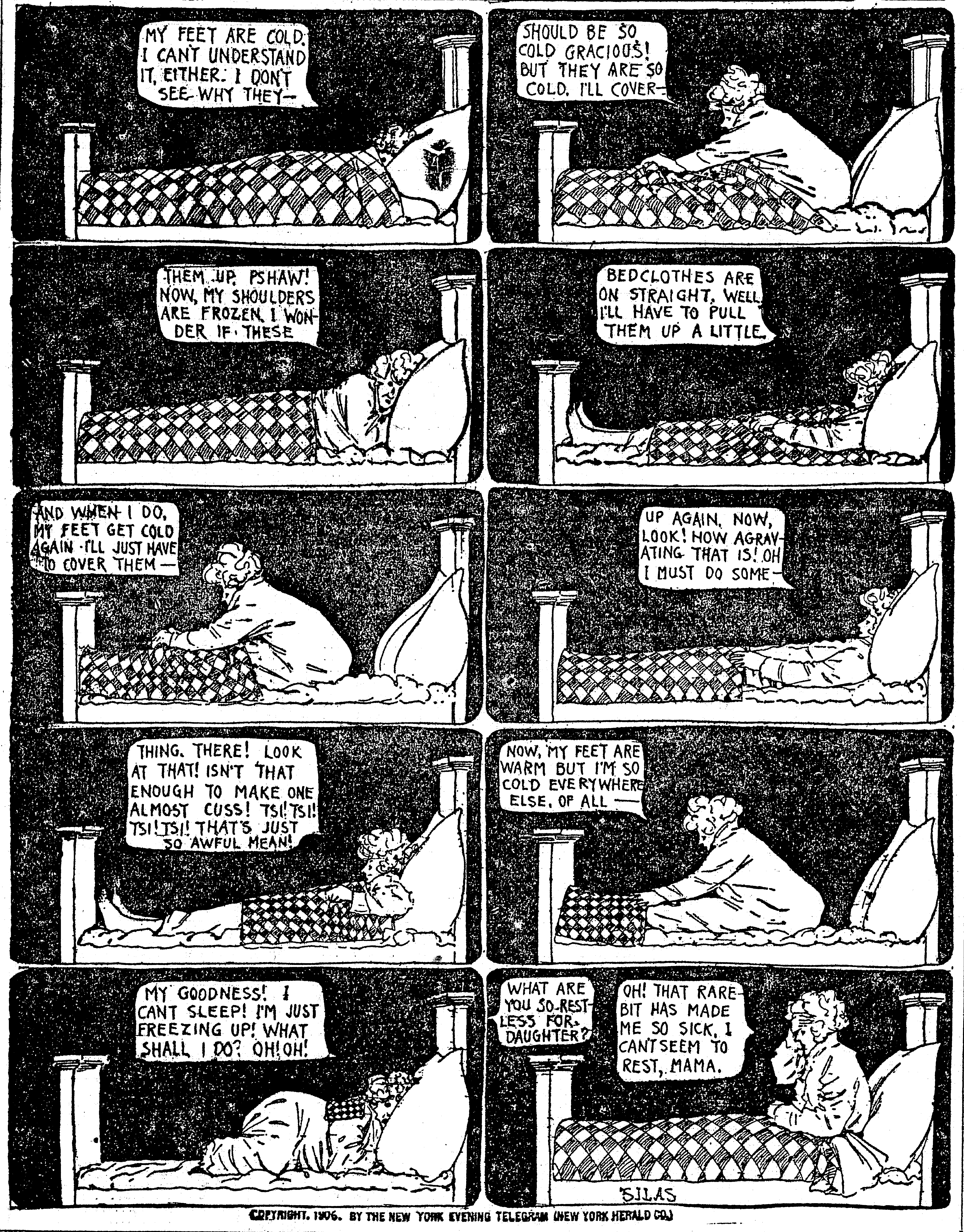 Dream of the Rarebit Fiend, strip 154 of 820. Winsor McCay (1904–1913), public domain. Scan: Internet Archive.