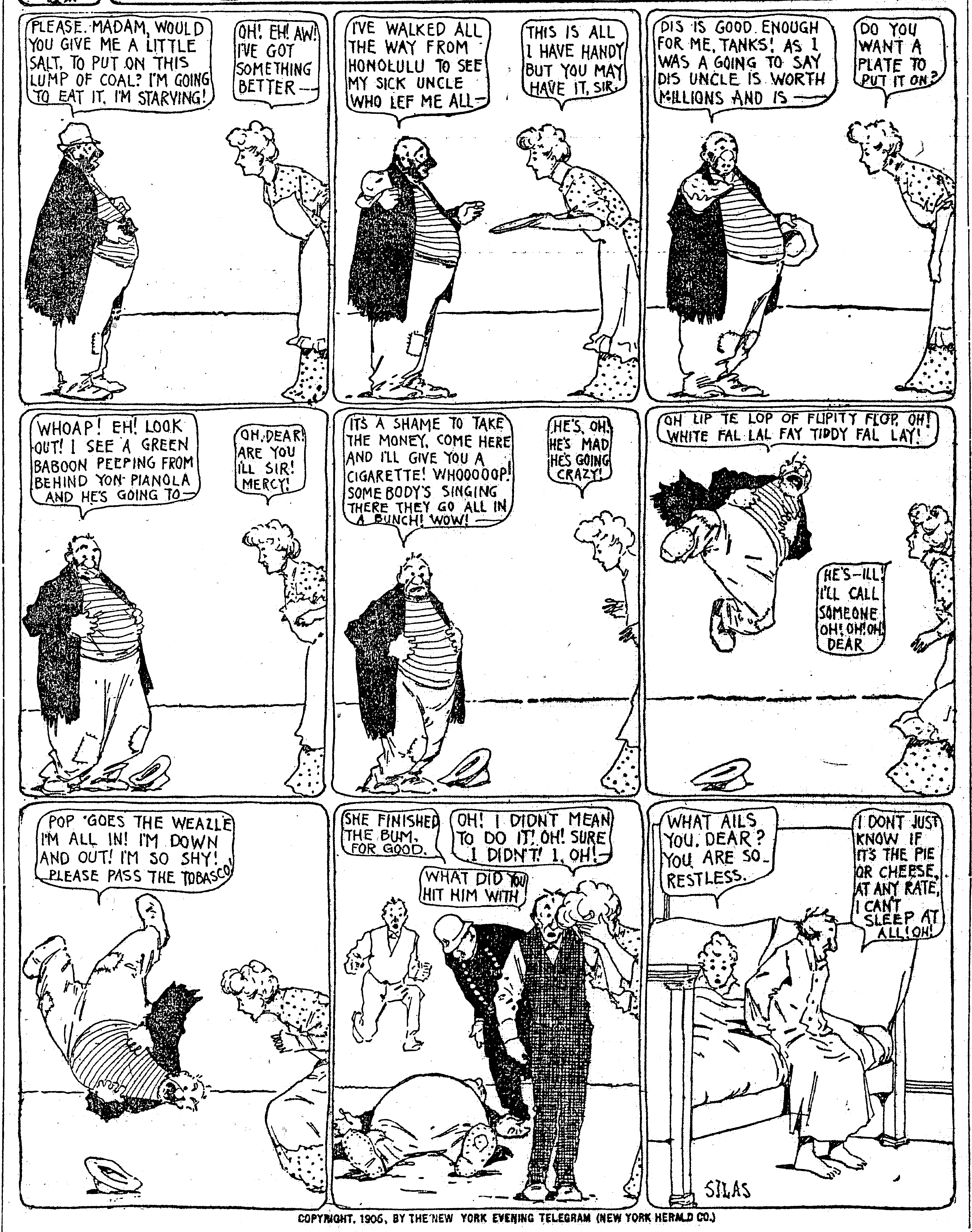 Dream of the Rarebit Fiend, strip 155 of 820. Winsor McCay (1904–1913), public domain. Scan: Internet Archive.