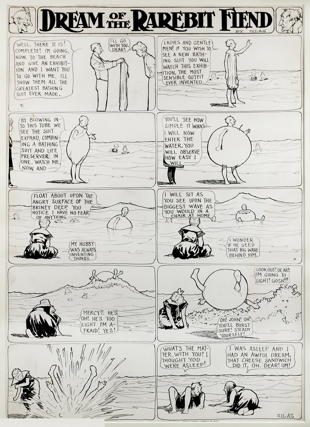 Dream of the Rarebit Fiend, strip 192 of 820. Winsor McCay (1904–1913), public domain. Scan: Internet Archive.
