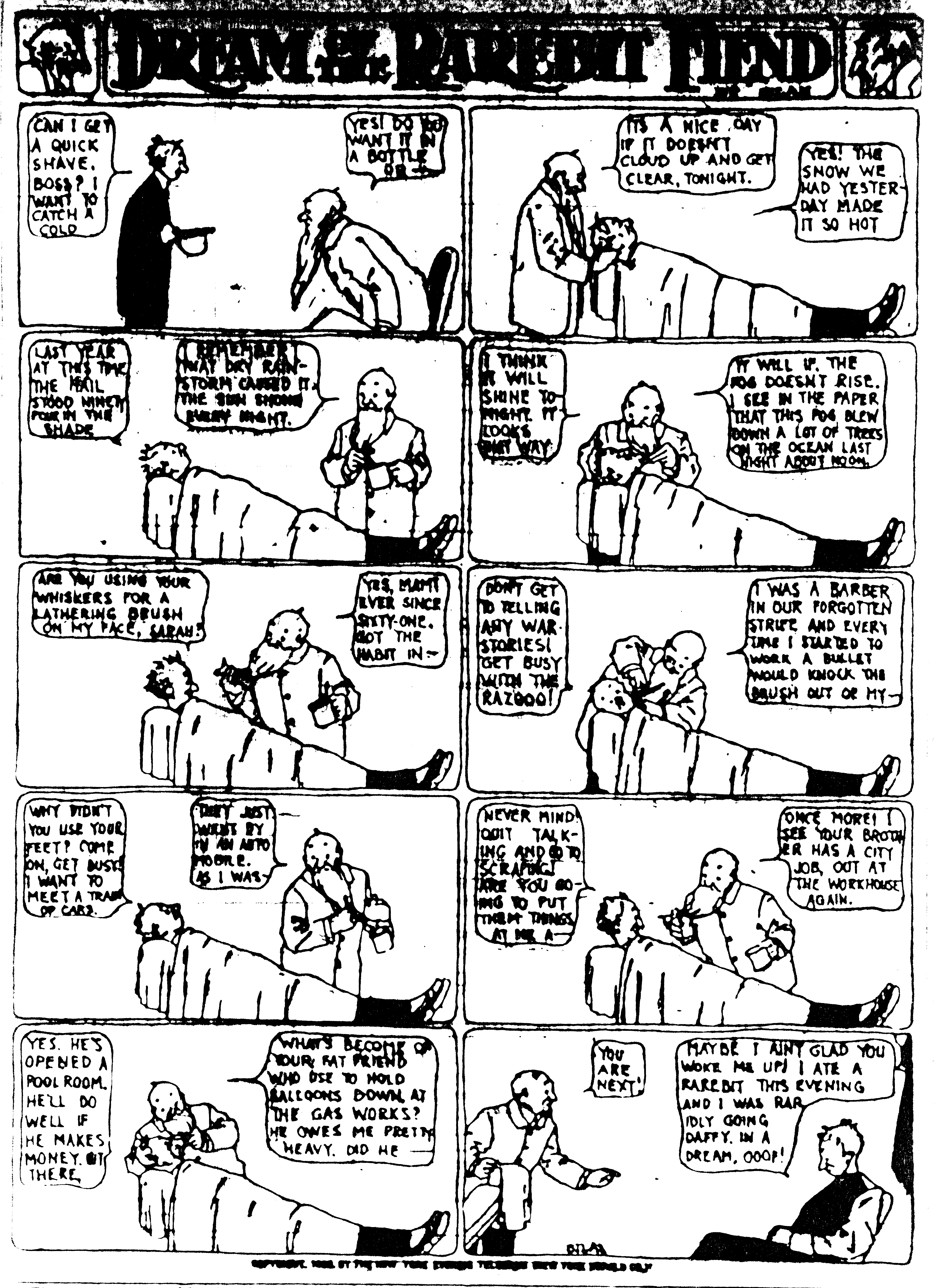 Dream of the Rarebit Fiend, strip 194 of 820. Winsor McCay (1904–1913), public domain. Scan: Internet Archive.