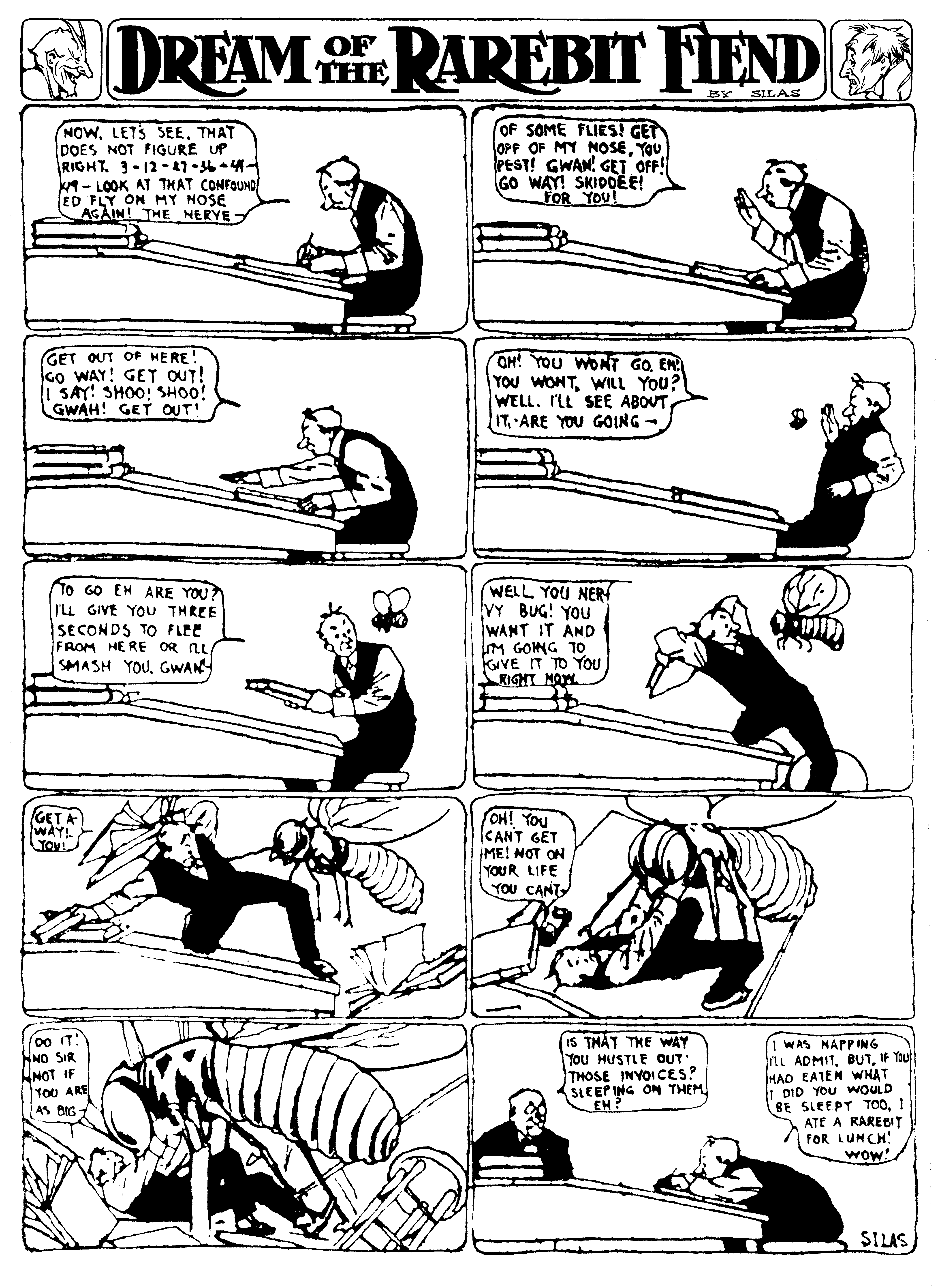 Dream of the Rarebit Fiend, strip 198 of 820. Winsor McCay (1904–1913), public domain. Scan: Internet Archive.