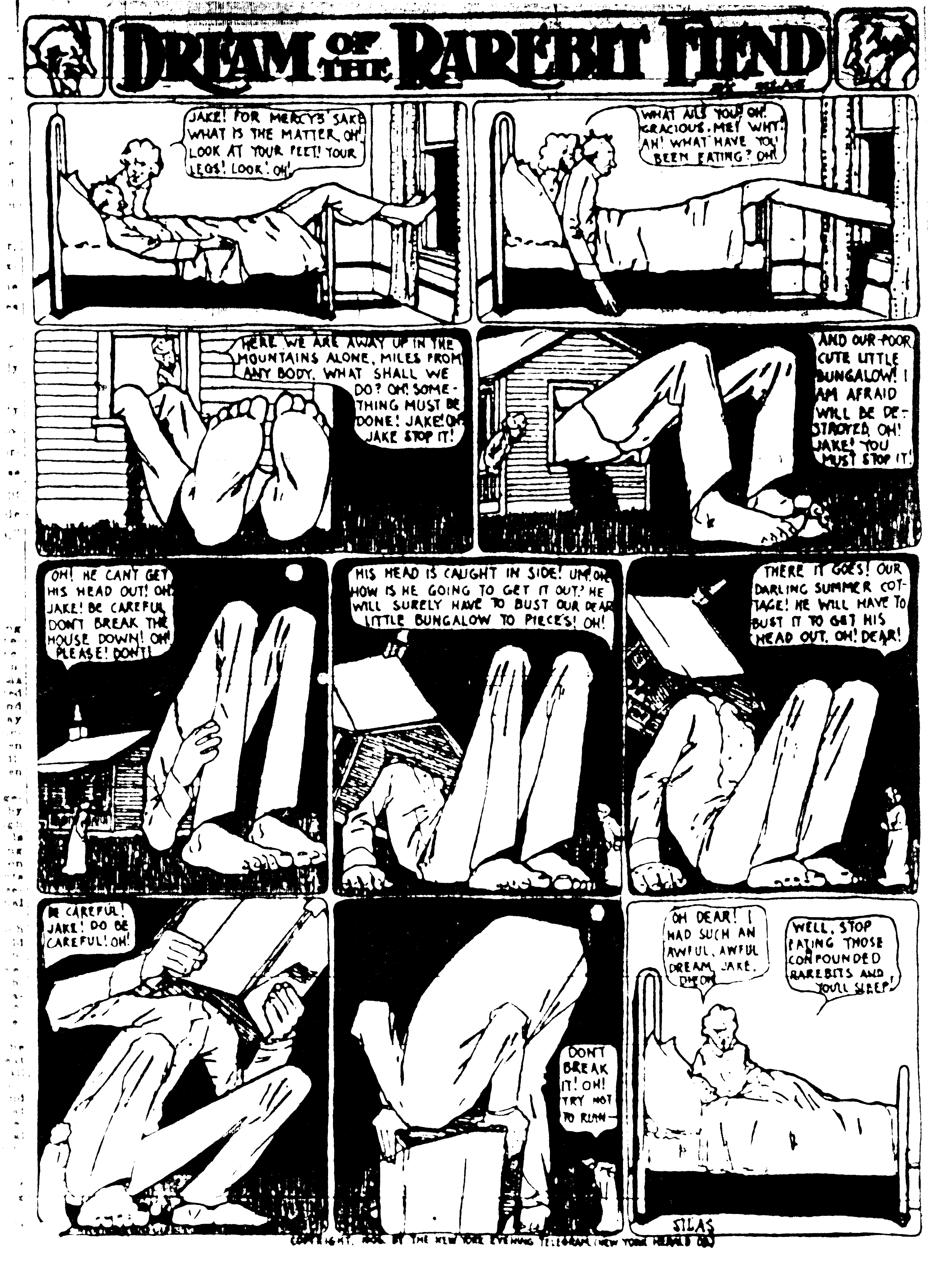 Dream of the Rarebit Fiend, strip 200 of 820. Winsor McCay (1904–1913), public domain. Scan: Internet Archive.