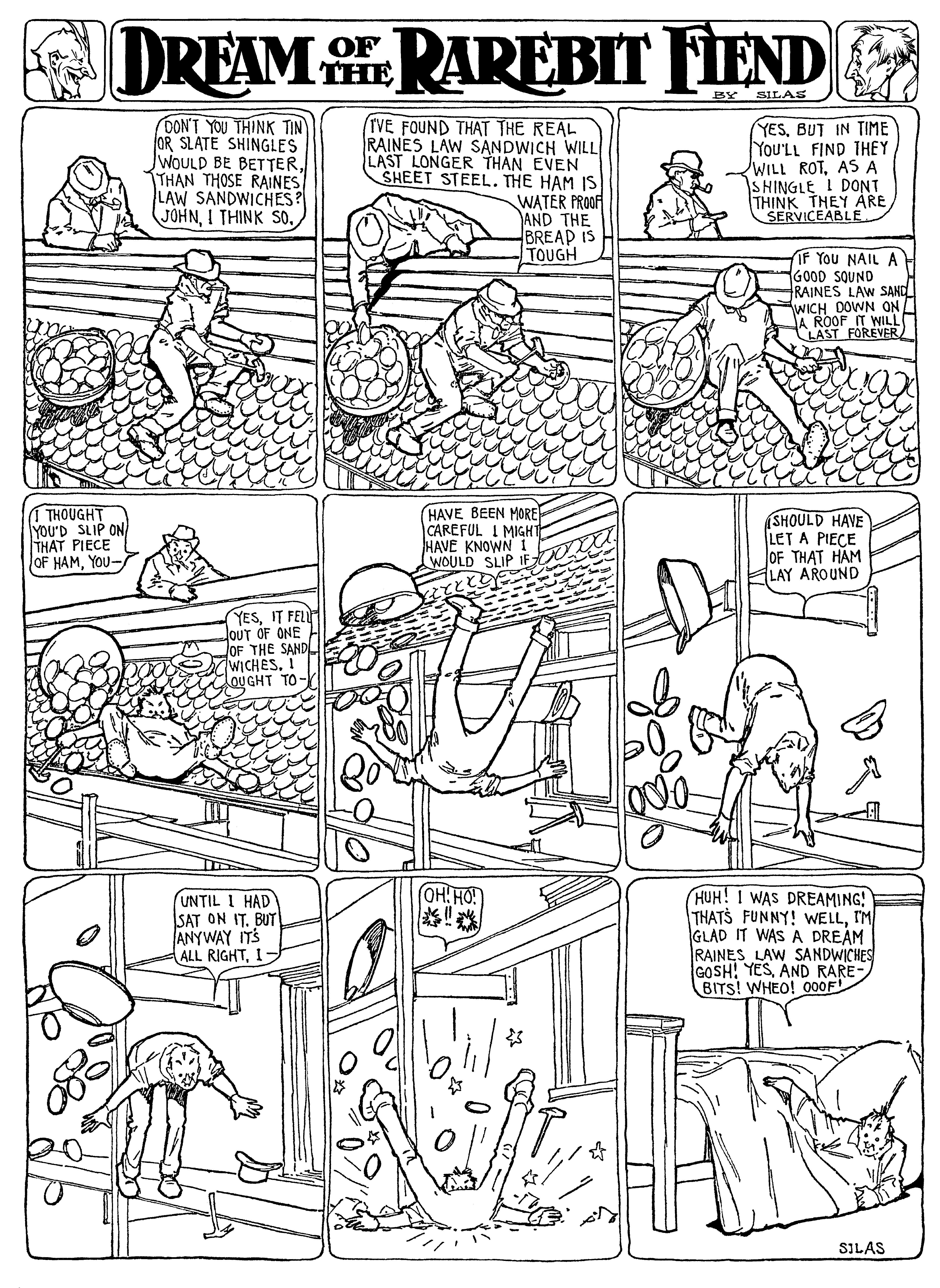 Dream of the Rarebit Fiend, strip 160 of 820. Winsor McCay (1904–1913), public domain. Scan: Internet Archive.