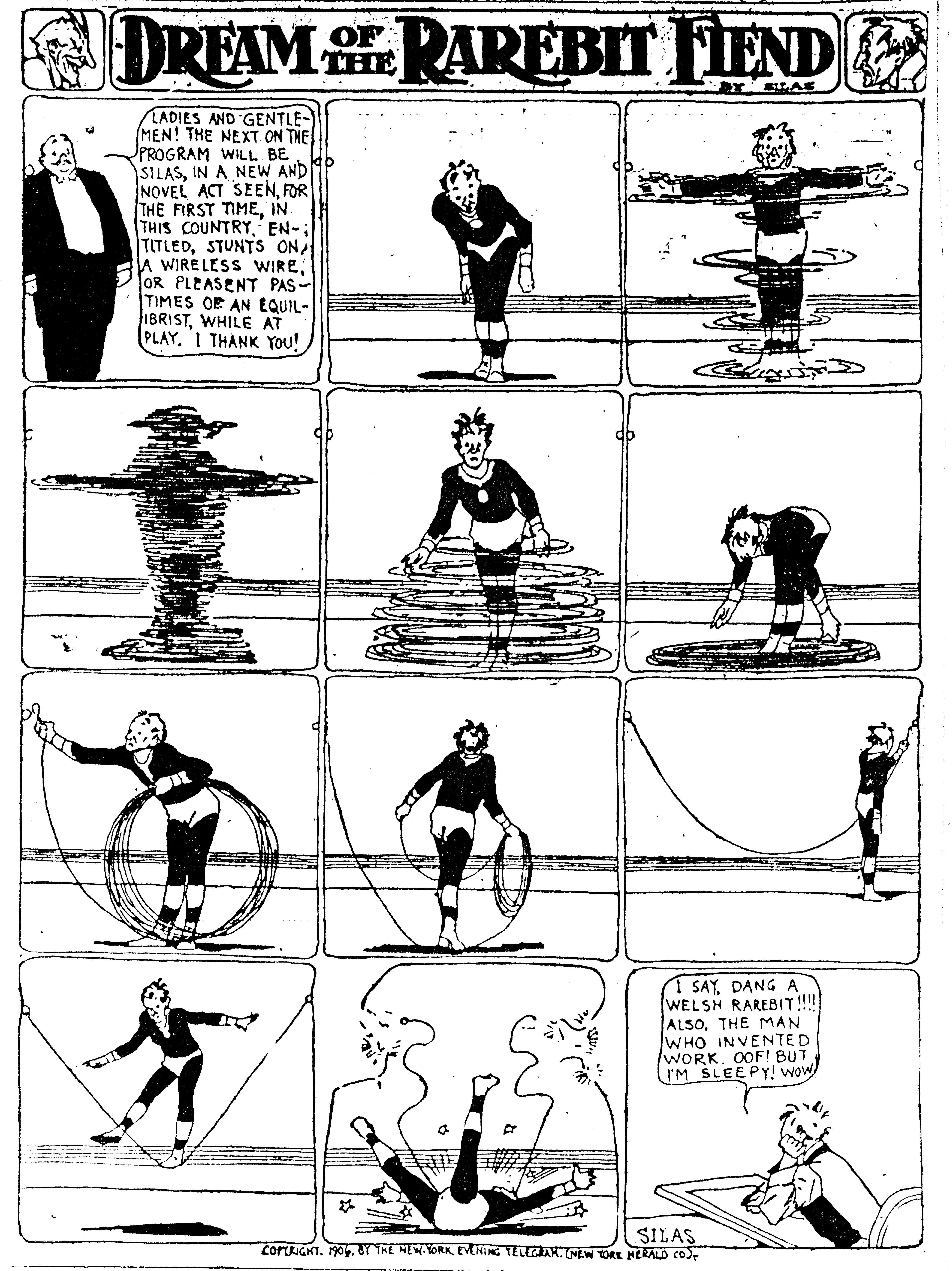 Dream of the Rarebit Fiend, strip 221 of 820. Winsor McCay (1904–1913), public domain. Scan: Internet Archive.