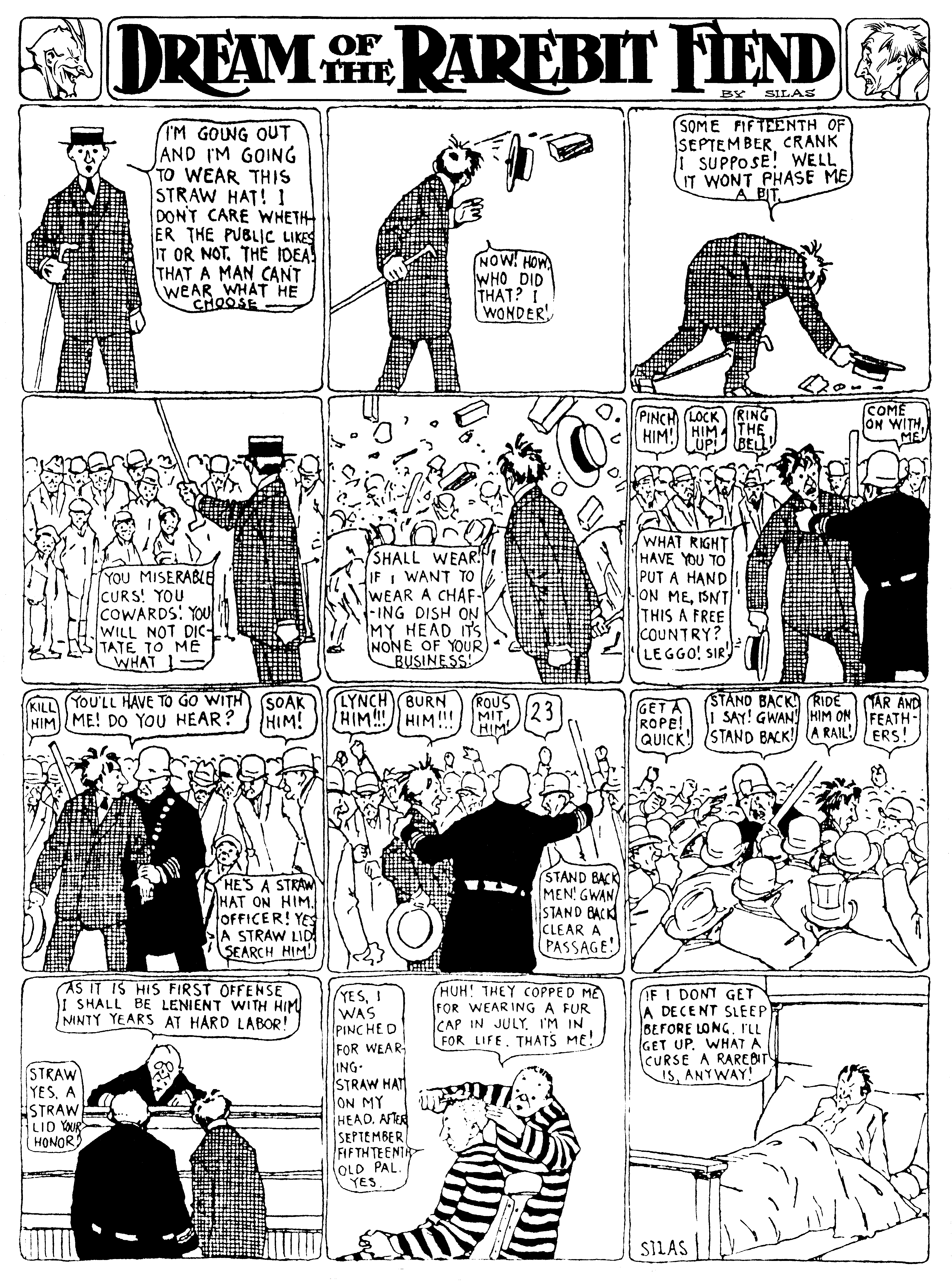 Dream of the Rarebit Fiend, strip 229 of 820. Winsor McCay (1904–1913), public domain. Scan: Internet Archive.