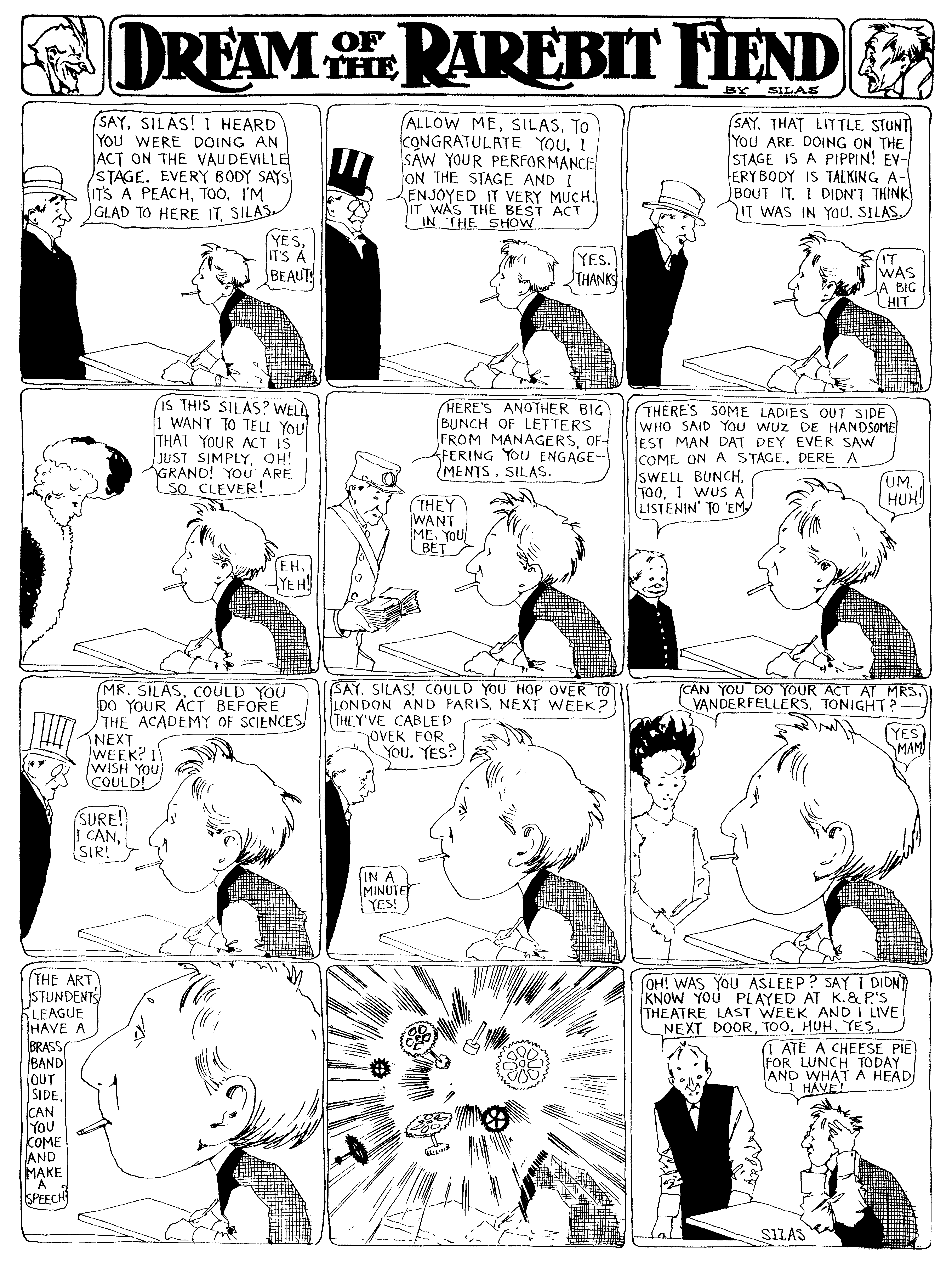 Dream of the Rarebit Fiend, strip 241 of 820. Winsor McCay (1904–1913), public domain. Scan: Internet Archive.