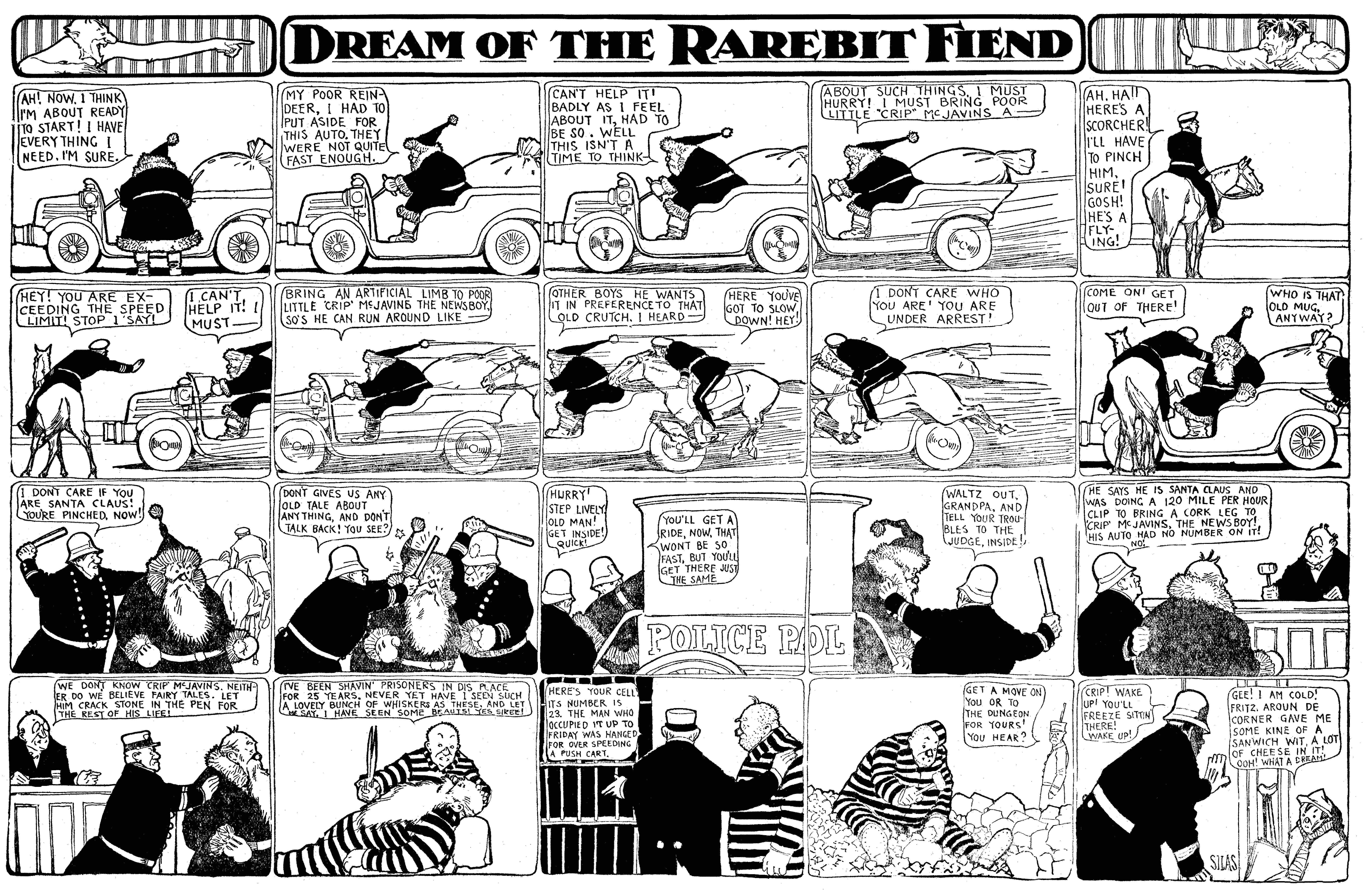 Dream of the Rarebit Fiend, strip 250 of 820. Winsor McCay (1904–1913), public domain. Scan: Internet Archive.