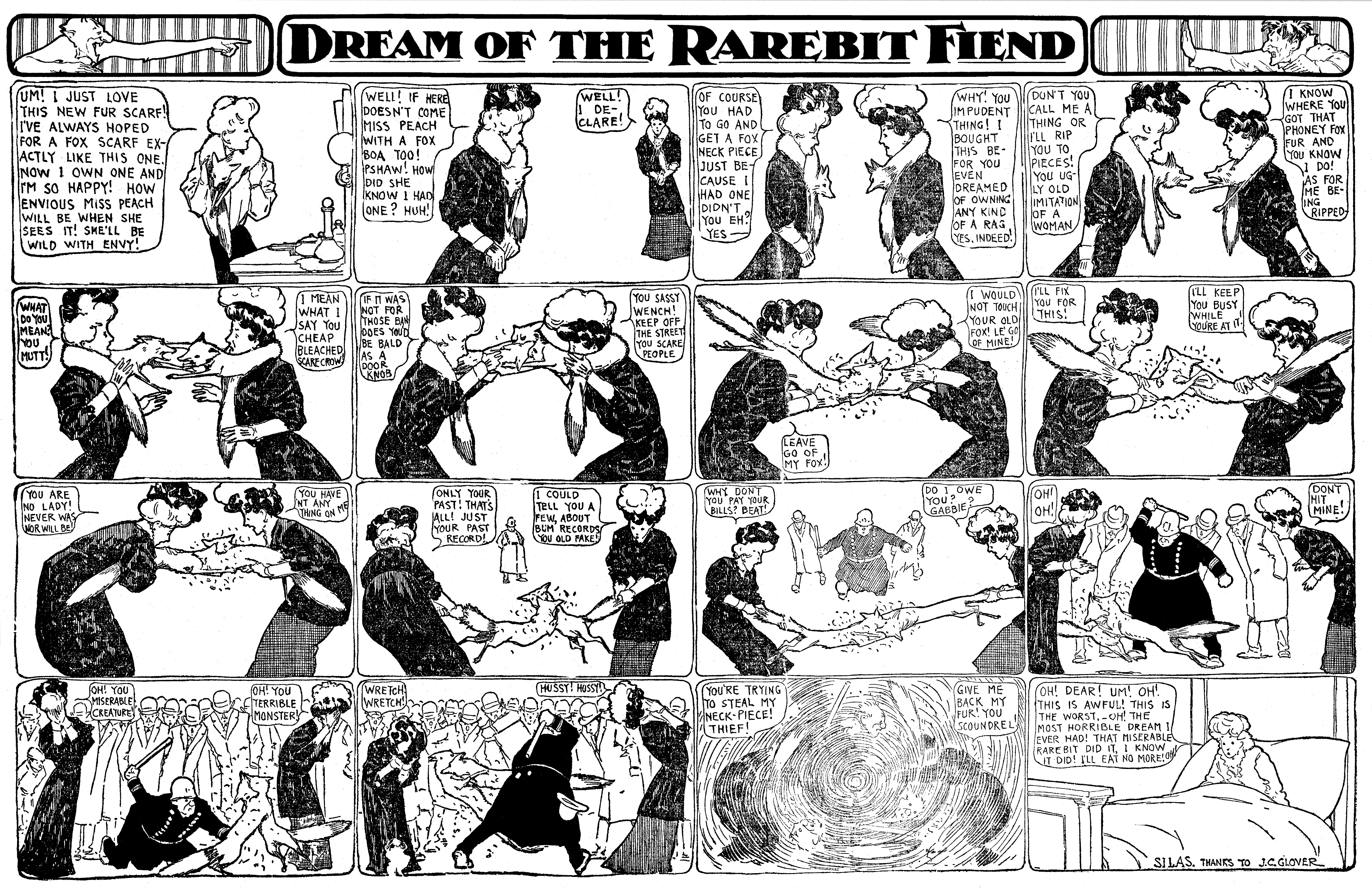 Dream of the Rarebit Fiend, strip 263 of 820. Winsor McCay (1904–1913), public domain. Scan: Internet Archive.