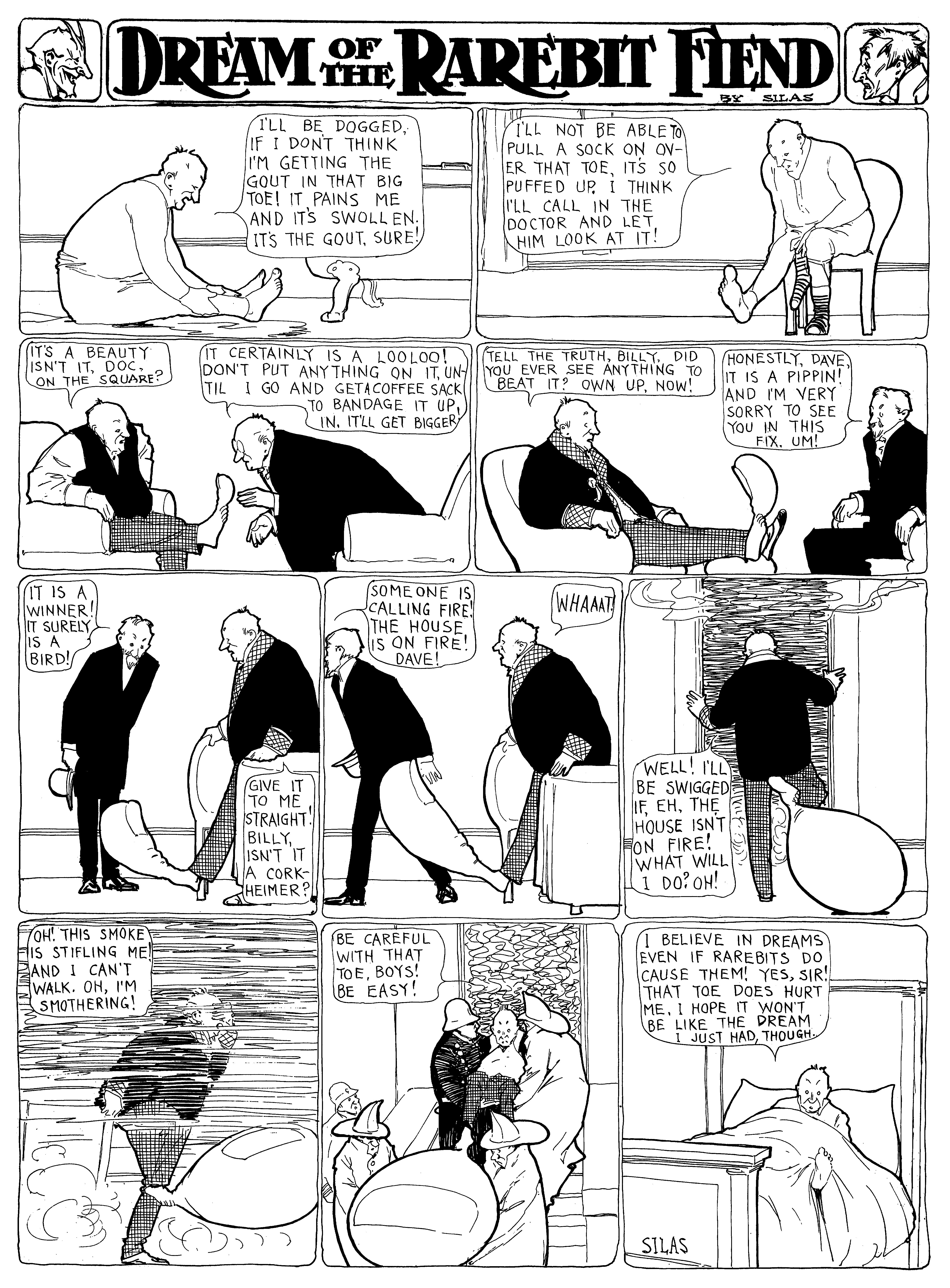 Dream of the Rarebit Fiend, strip 266 of 820. Winsor McCay (1904–1913), public domain. Scan: Internet Archive.