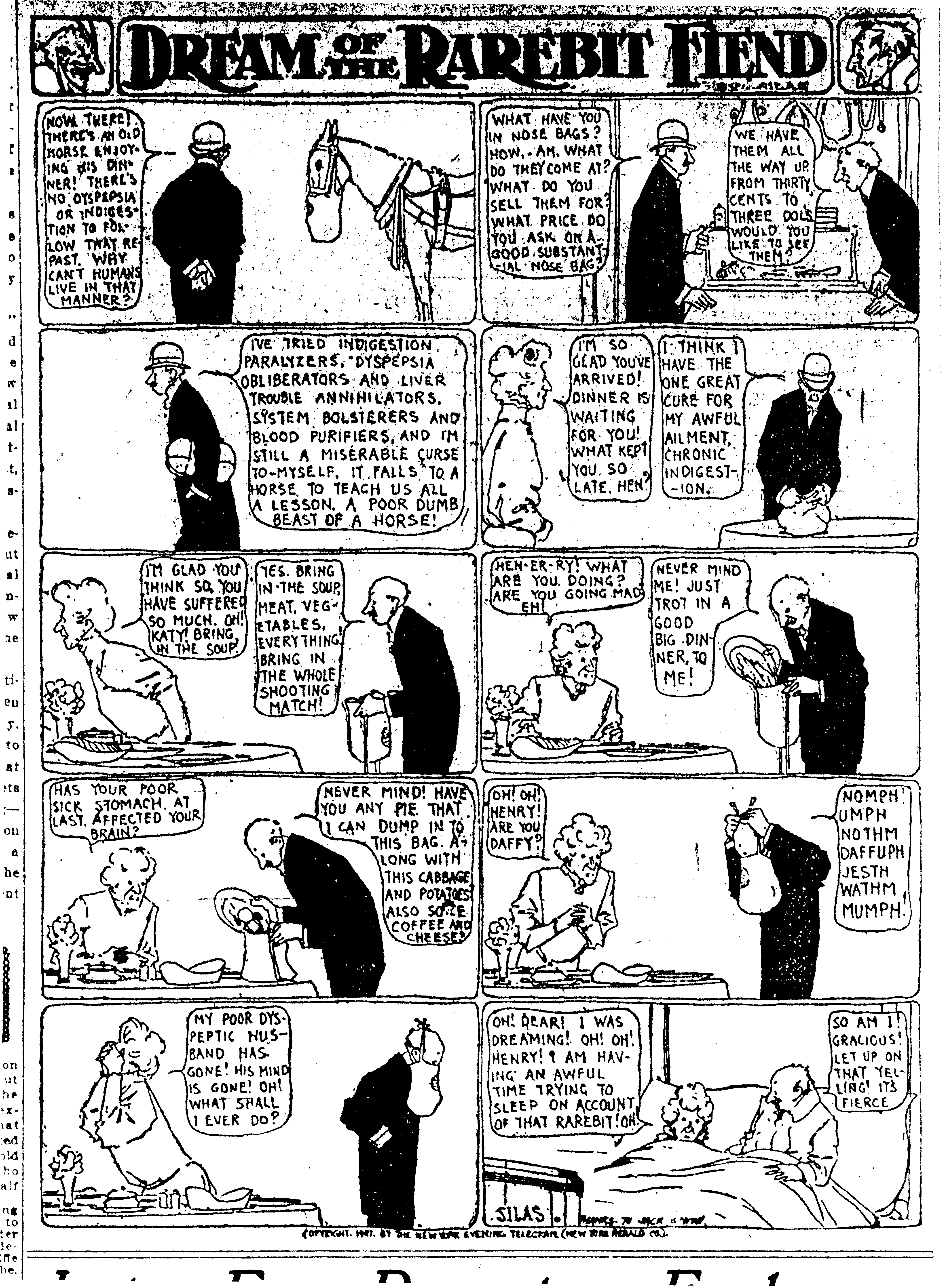 Dream of the Rarebit Fiend, strip 272 of 820. Winsor McCay (1904–1913), public domain. Scan: Internet Archive.