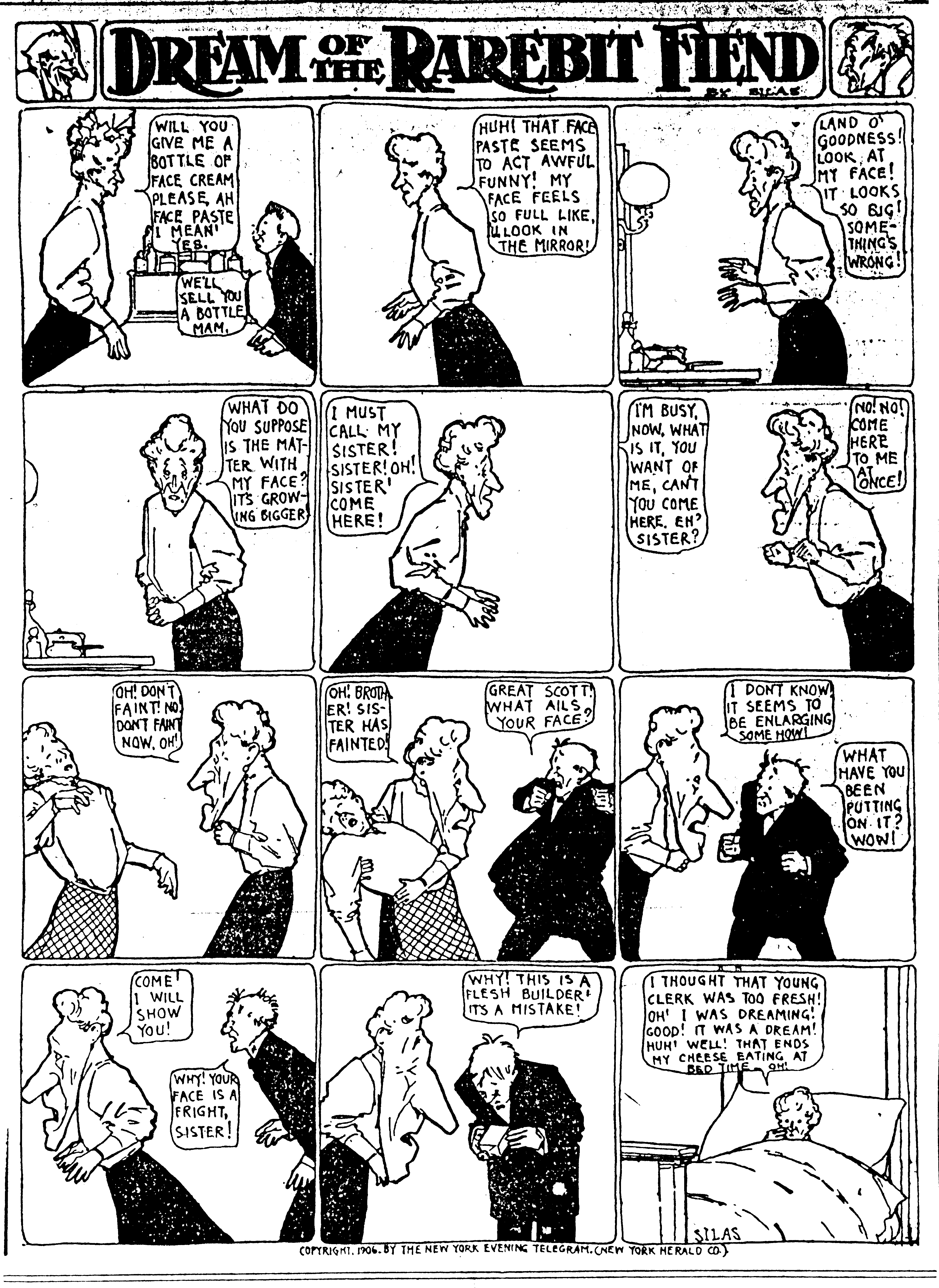 Dream of the Rarebit Fiend, strip 274 of 820. Winsor McCay (1904–1913), public domain. Scan: Internet Archive.