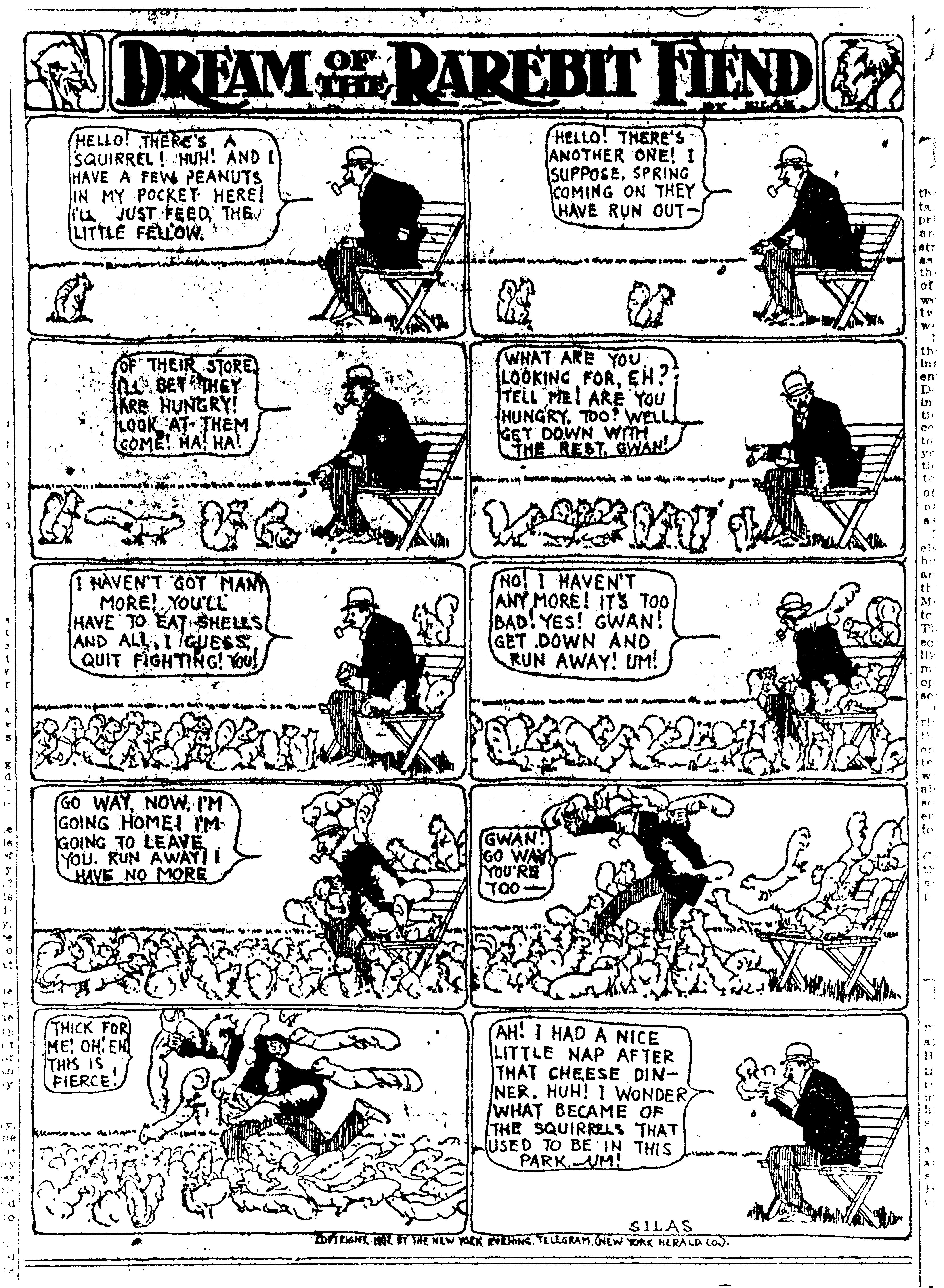 Dream of the Rarebit Fiend, strip 276 of 820. Winsor McCay (1904–1913), public domain. Scan: Internet Archive.