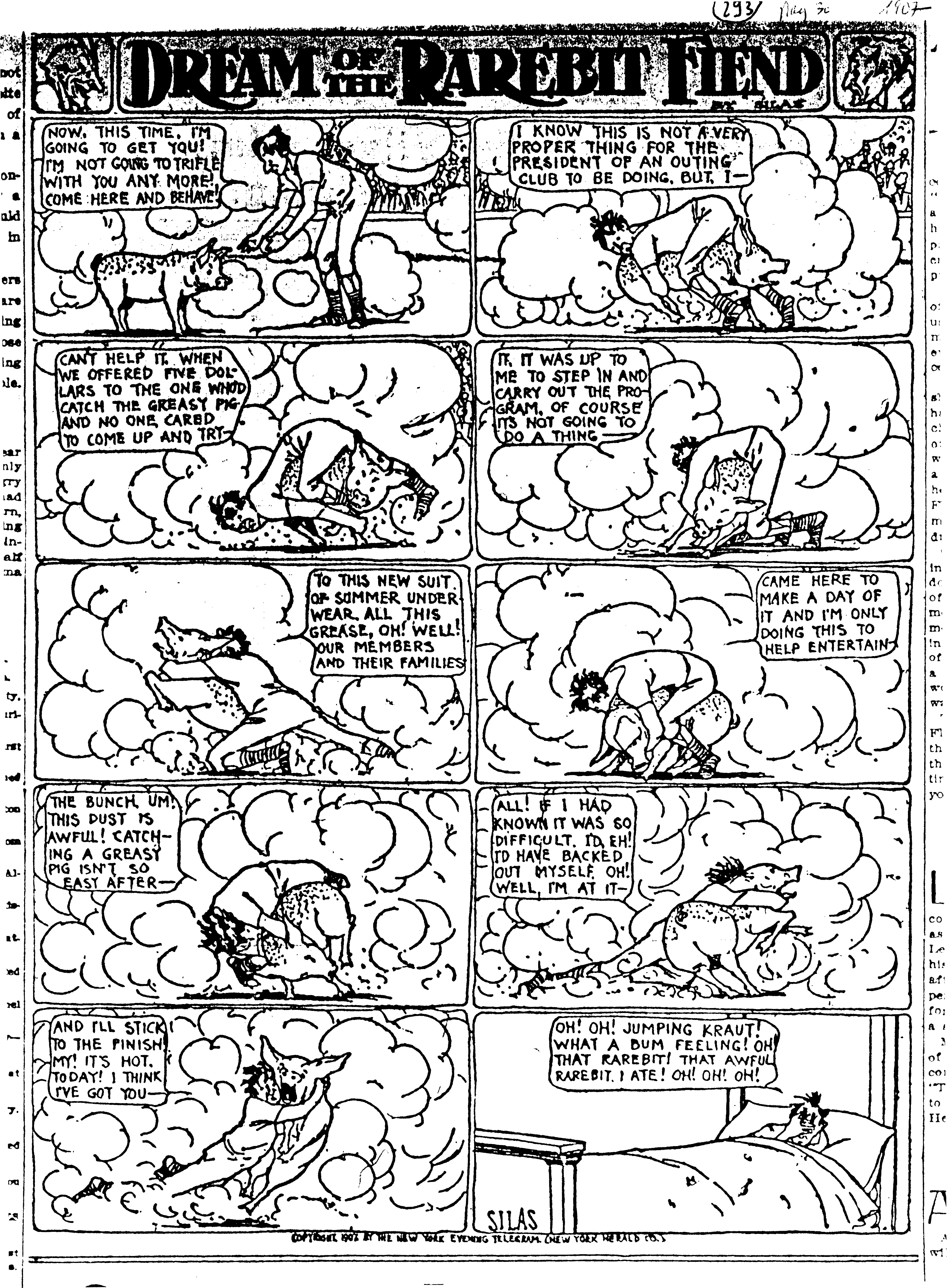 Dream of the Rarebit Fiend, strip 293 of 820. Winsor McCay (1904–1913), public domain. Scan: Internet Archive.