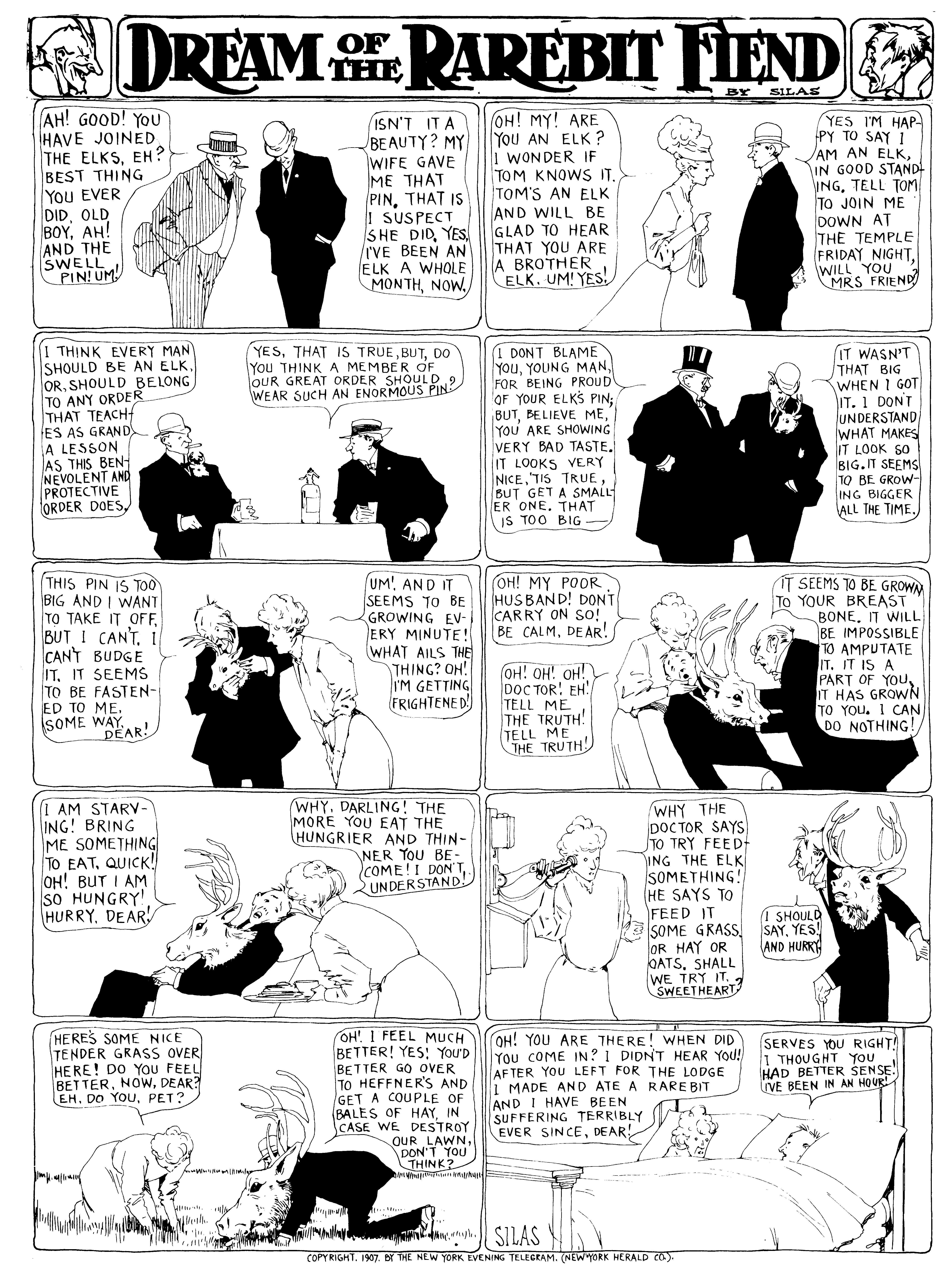 Dream of the Rarebit Fiend, strip 295 of 820. Winsor McCay (1904–1913), public domain. Scan: Internet Archive.