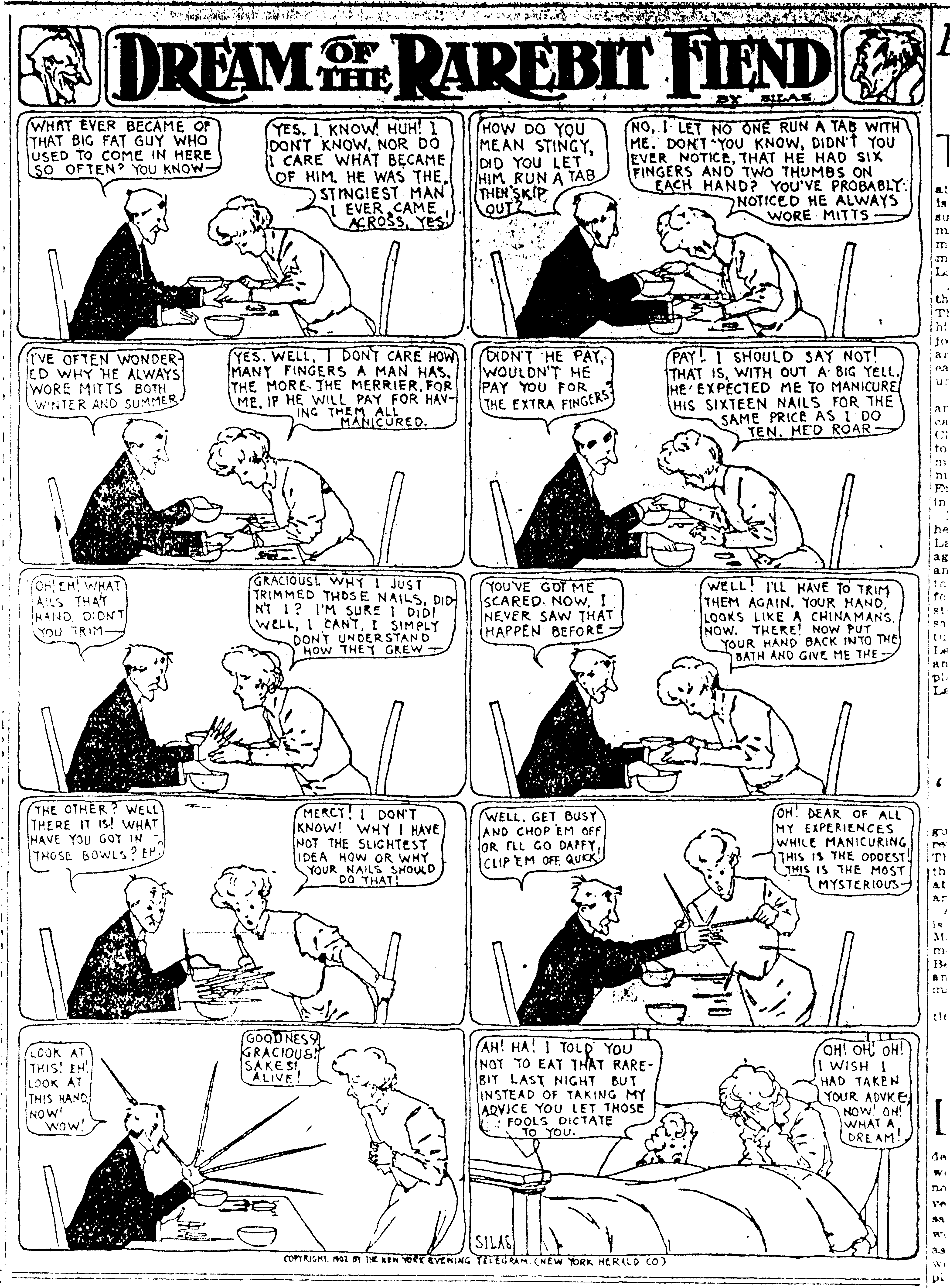 Dream of the Rarebit Fiend, strip 256 of 820. Winsor McCay (1904–1913), public domain. Scan: Internet Archive.