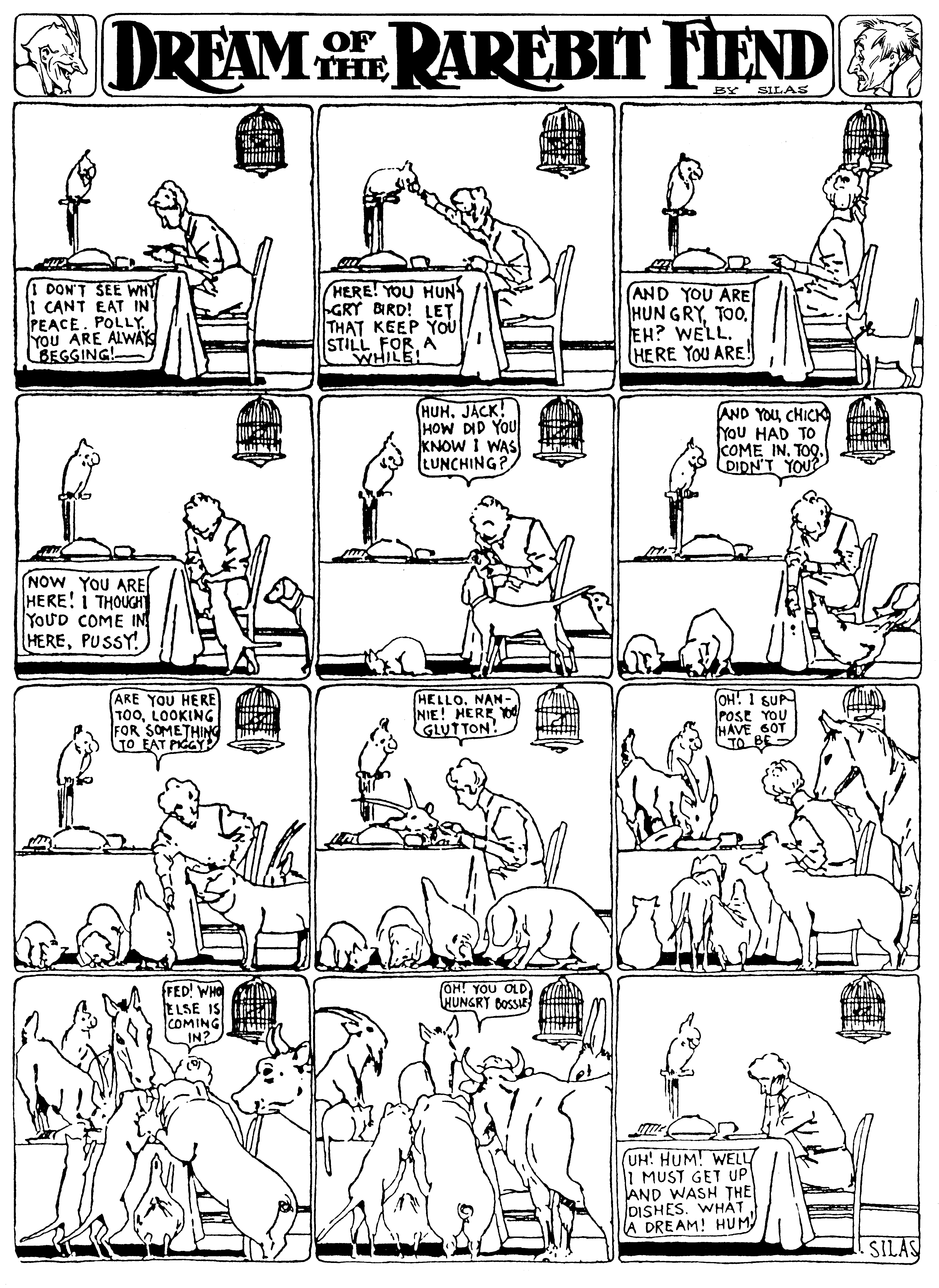 Dream of the Rarebit Fiend, strip 315 of 820. Winsor McCay (1904–1913), public domain. Scan: Internet Archive.