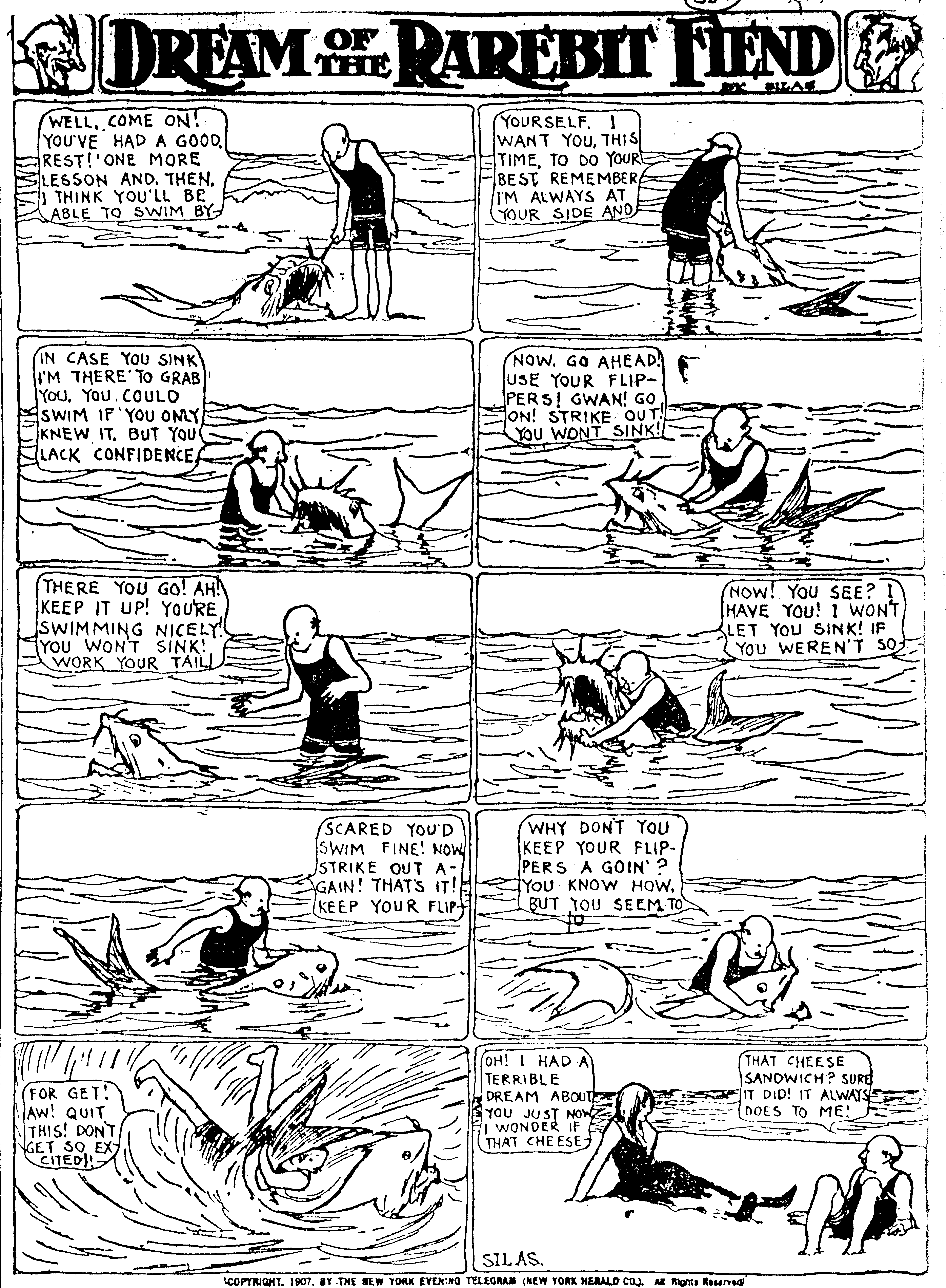 Dream of the Rarebit Fiend, strip 321 of 820. Winsor McCay (1904–1913), public domain. Scan: Internet Archive.