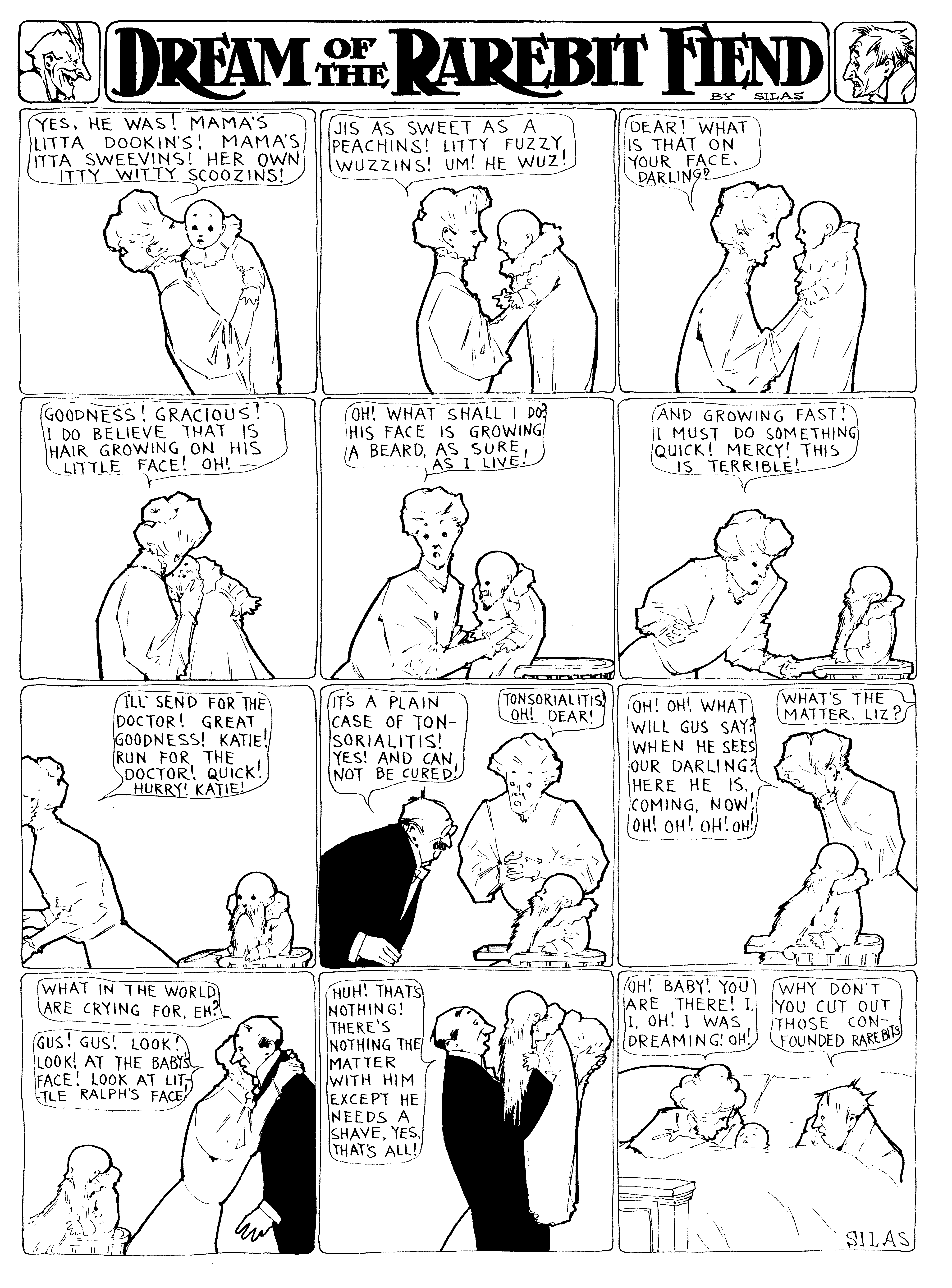 Dream of the Rarebit Fiend, strip 323 of 820. Winsor McCay (1904–1913), public domain. Scan: Internet Archive.