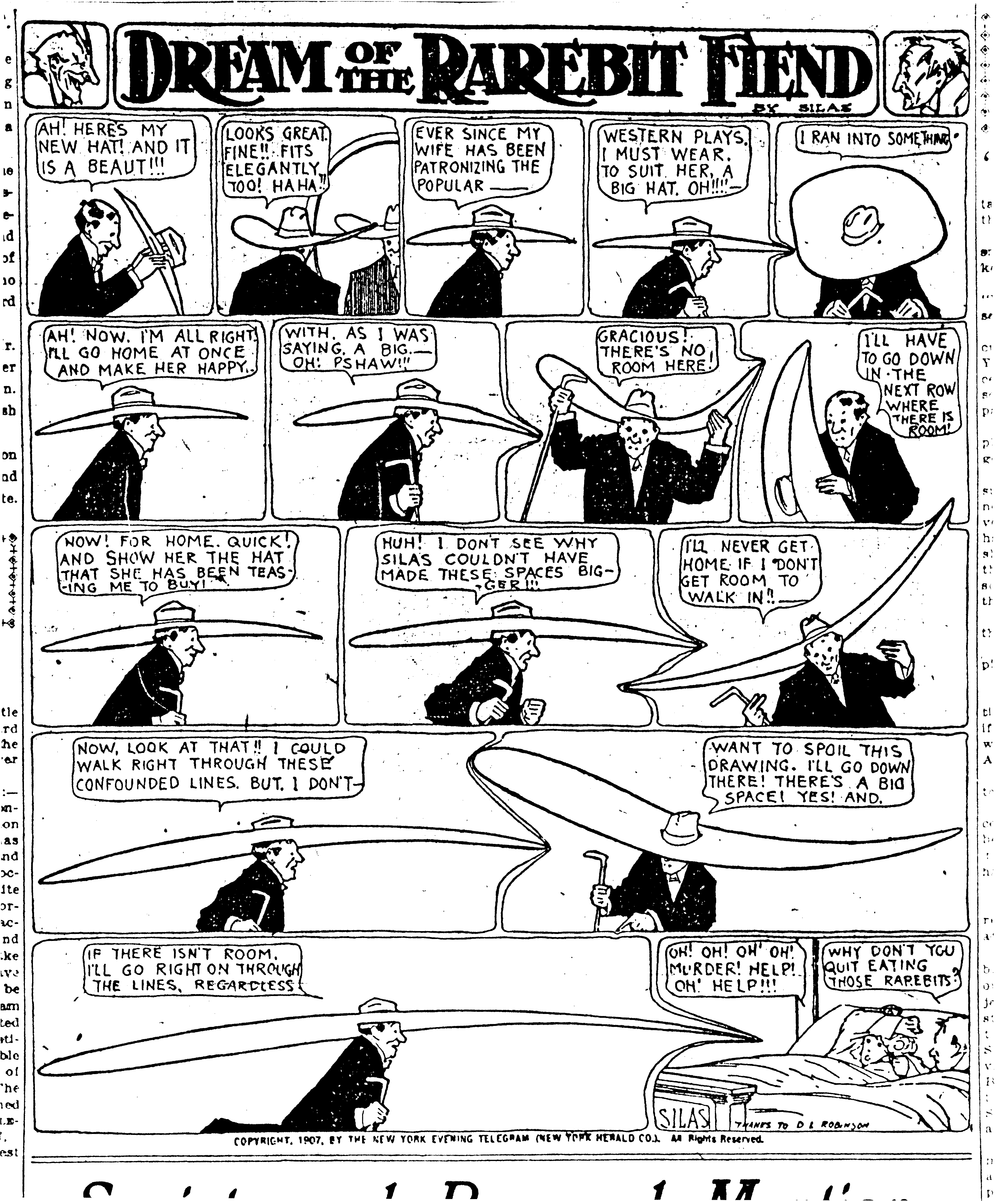 Dream of the Rarebit Fiend, strip 349 of 820. Winsor McCay (1904–1913), public domain. Scan: Internet Archive.