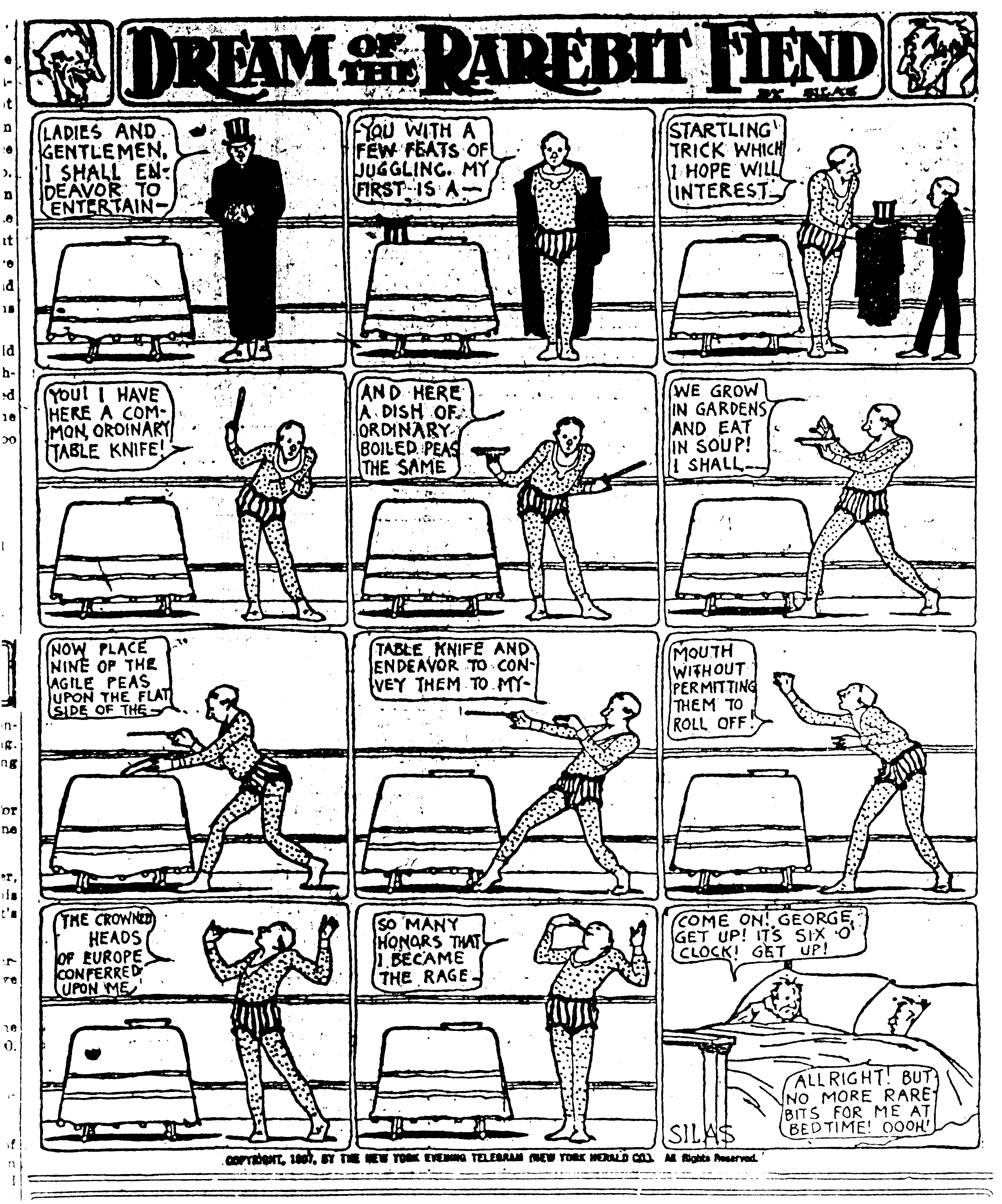 Dream of the Rarebit Fiend, strip 363 of 820. Winsor McCay (1904–1913), public domain. Scan: Internet Archive.