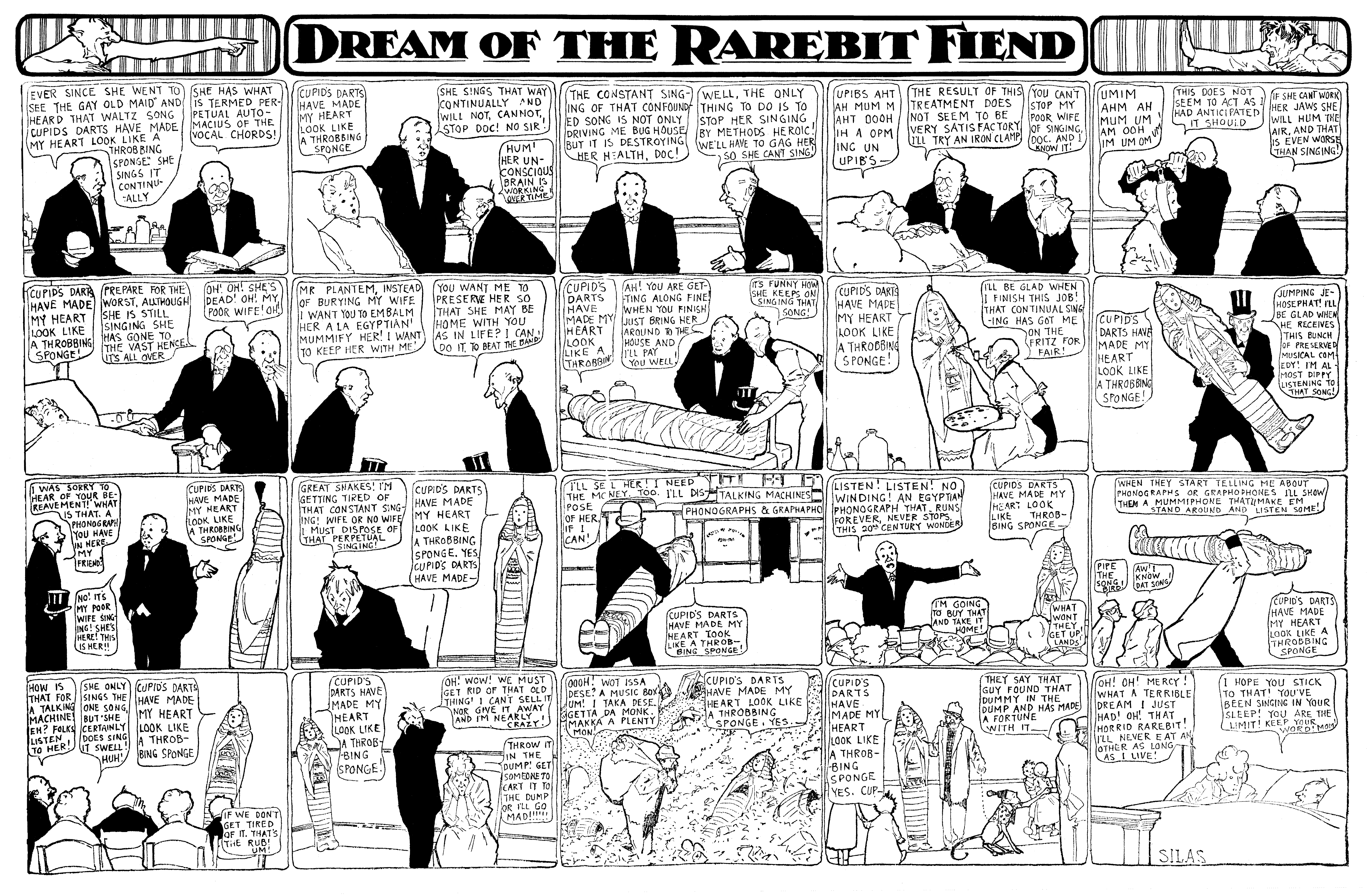 Dream of the Rarebit Fiend, strip 358 of 820. Winsor McCay (1904–1913), public domain. Scan: Internet Archive.