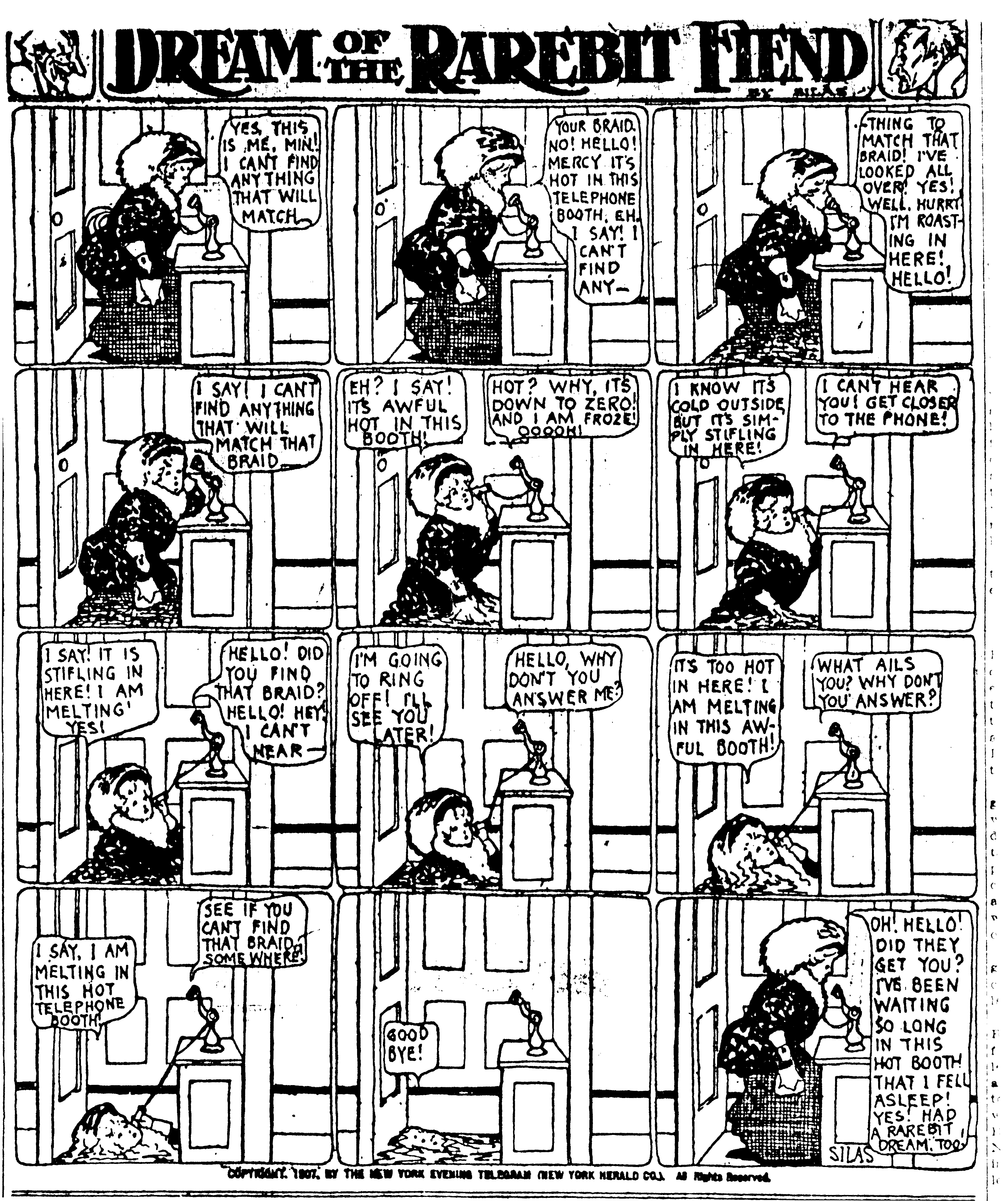 Dream of the Rarebit Fiend, strip 359 of 820. Winsor McCay (1904–1913), public domain. Scan: Internet Archive.