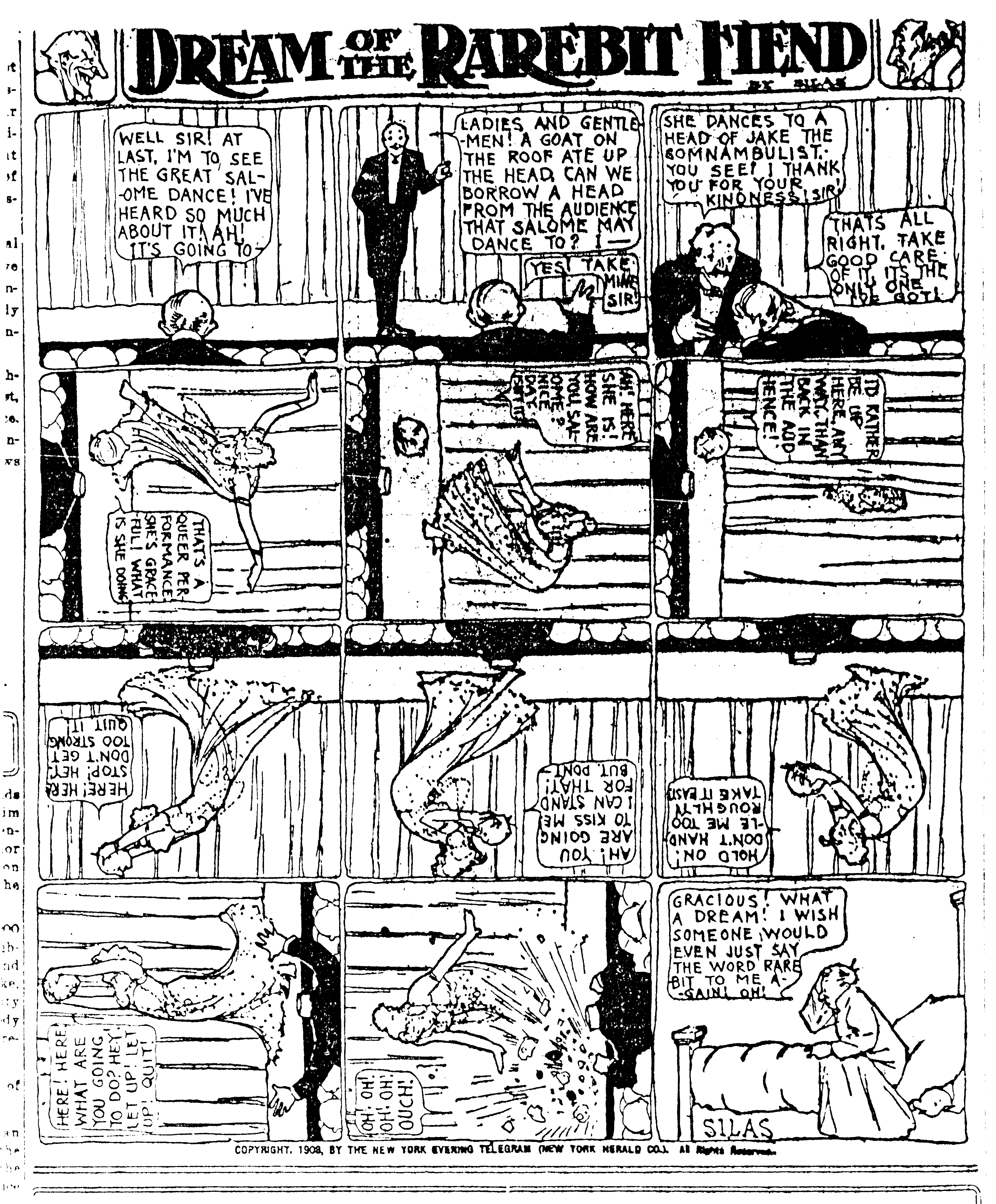 Dream of the Rarebit Fiend, strip 418 of 820. Winsor McCay (1904–1913), public domain. Scan: Internet Archive.