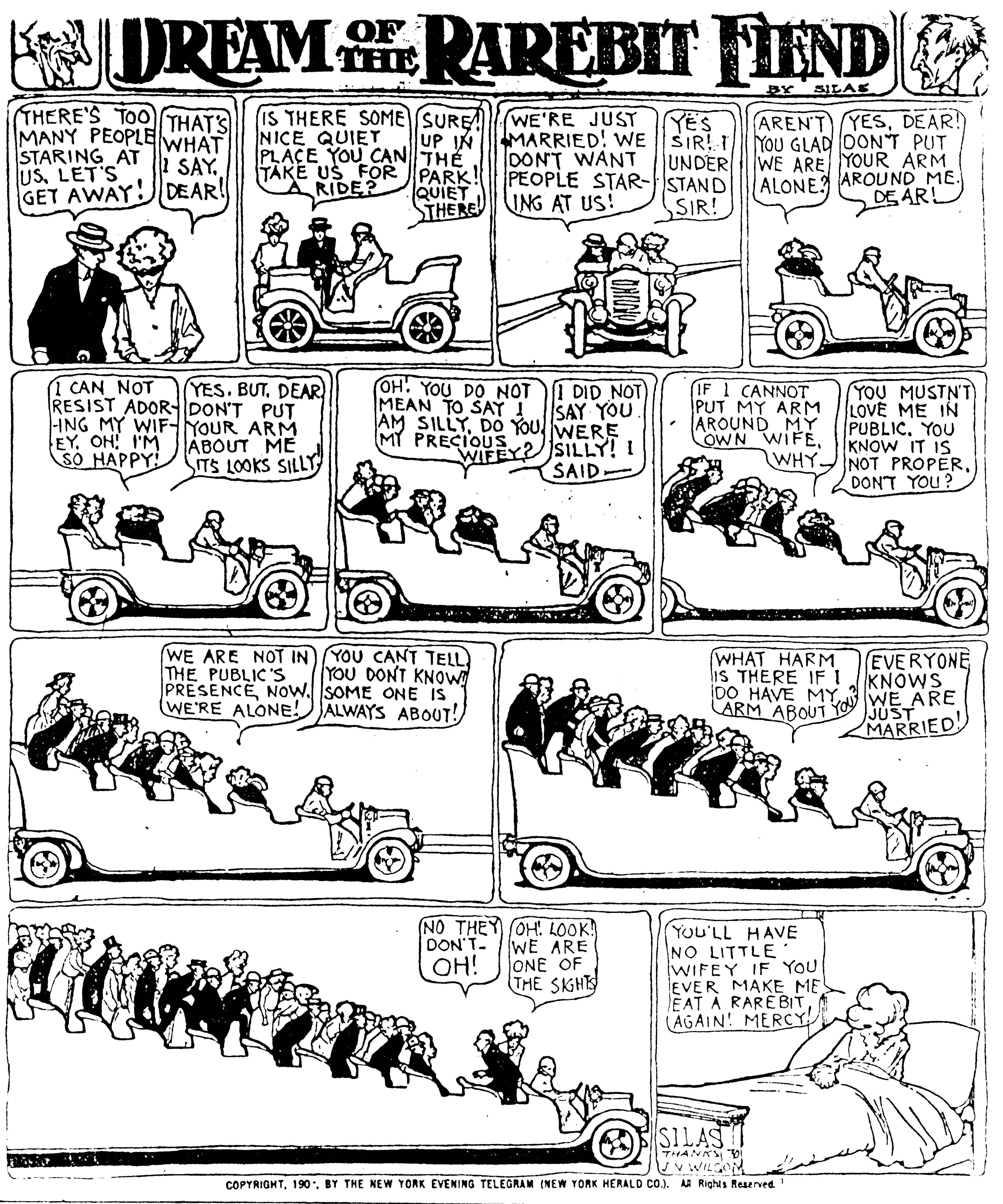 Dream of the Rarebit Fiend, strip 420 of 820. Winsor McCay (1904–1913), public domain. Scan: Internet Archive.
