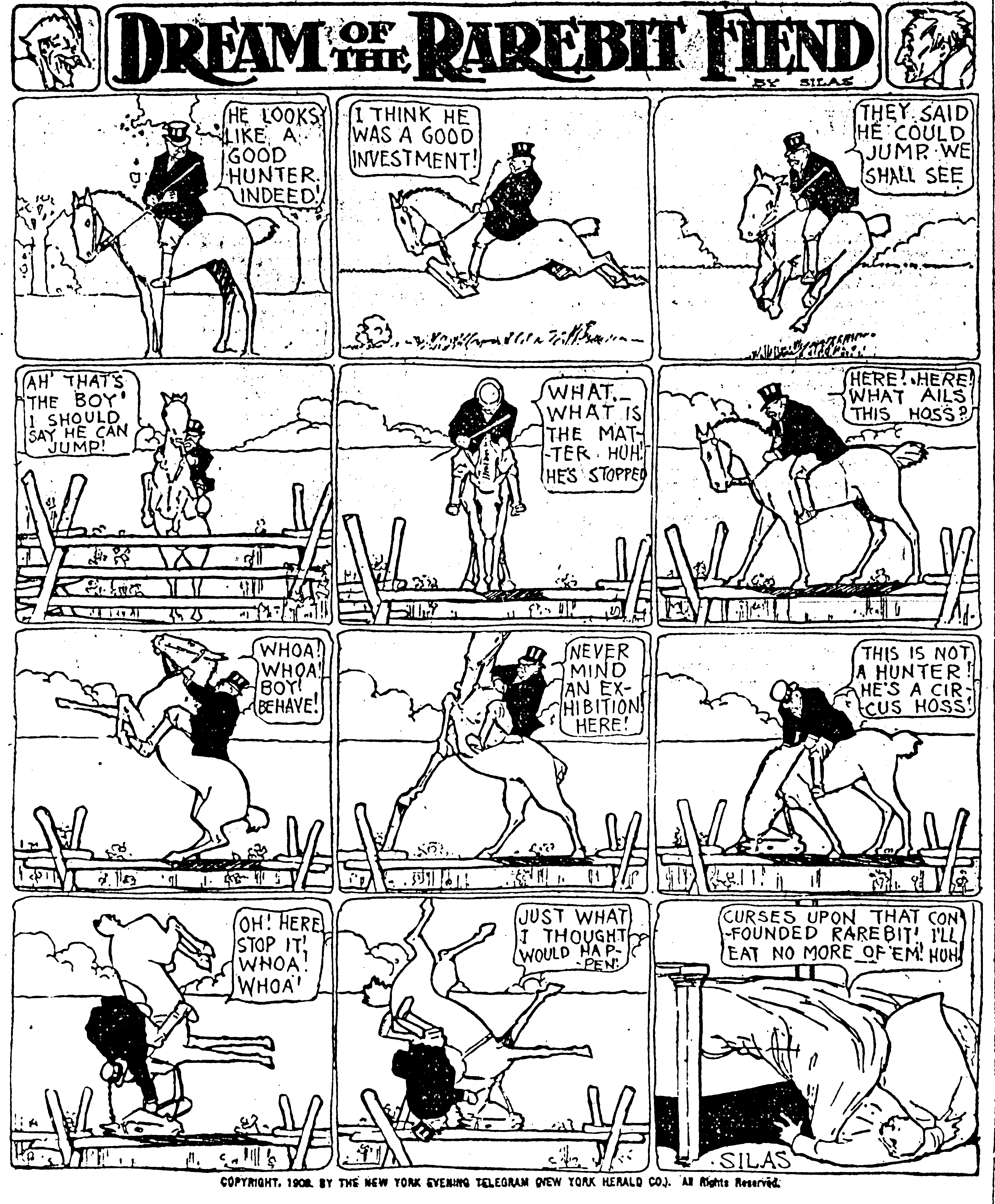 Dream of the Rarebit Fiend, strip 439 of 820. Winsor McCay (1904–1913), public domain. Scan: Internet Archive.