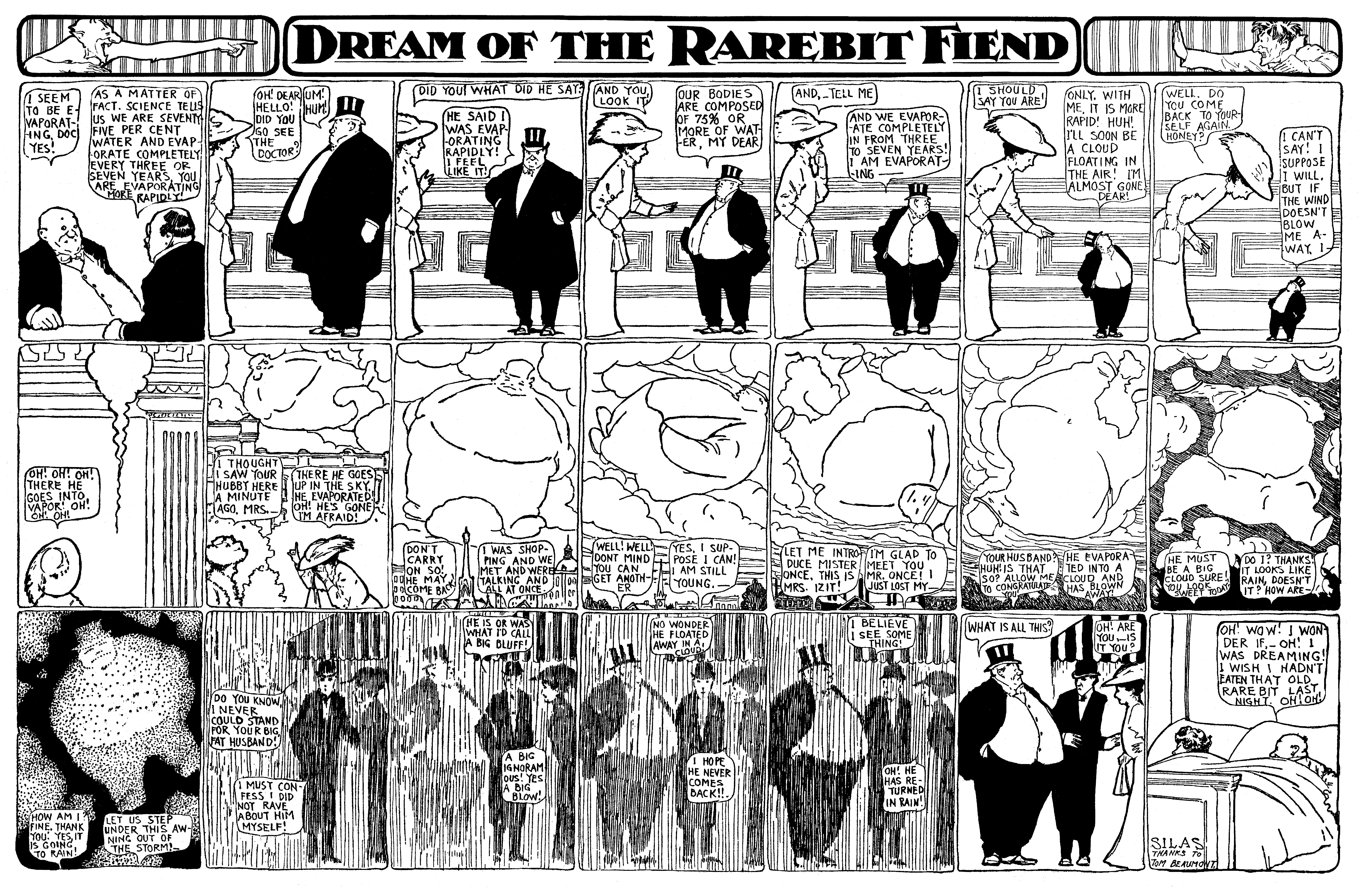 Dream of the Rarebit Fiend, strip 444 of 820. Winsor McCay (1904–1913), public domain. Scan: Internet Archive.