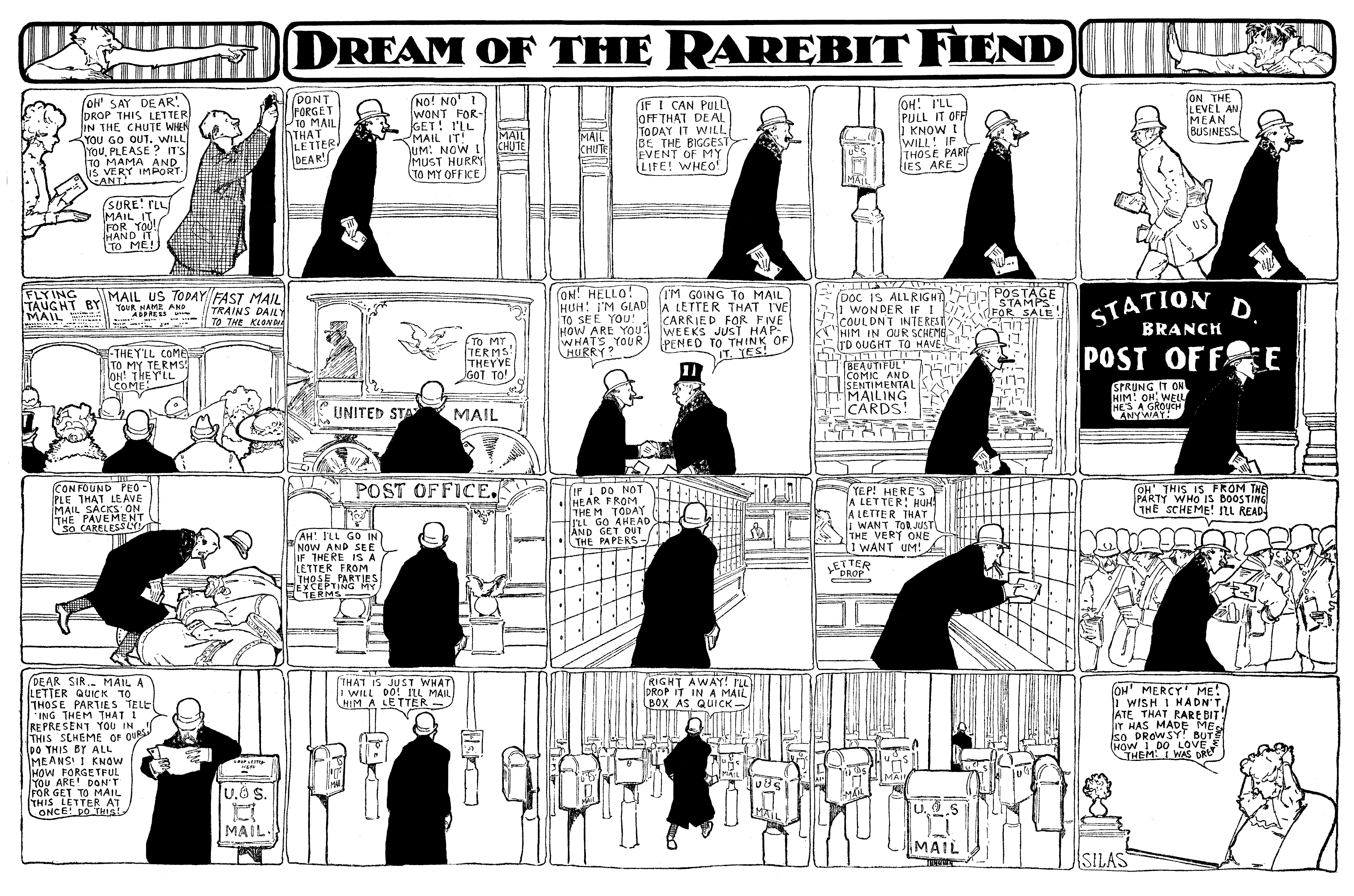 Dream of the Rarebit Fiend, strip 446 of 820. Winsor McCay (1904–1913), public domain. Scan: Internet Archive.