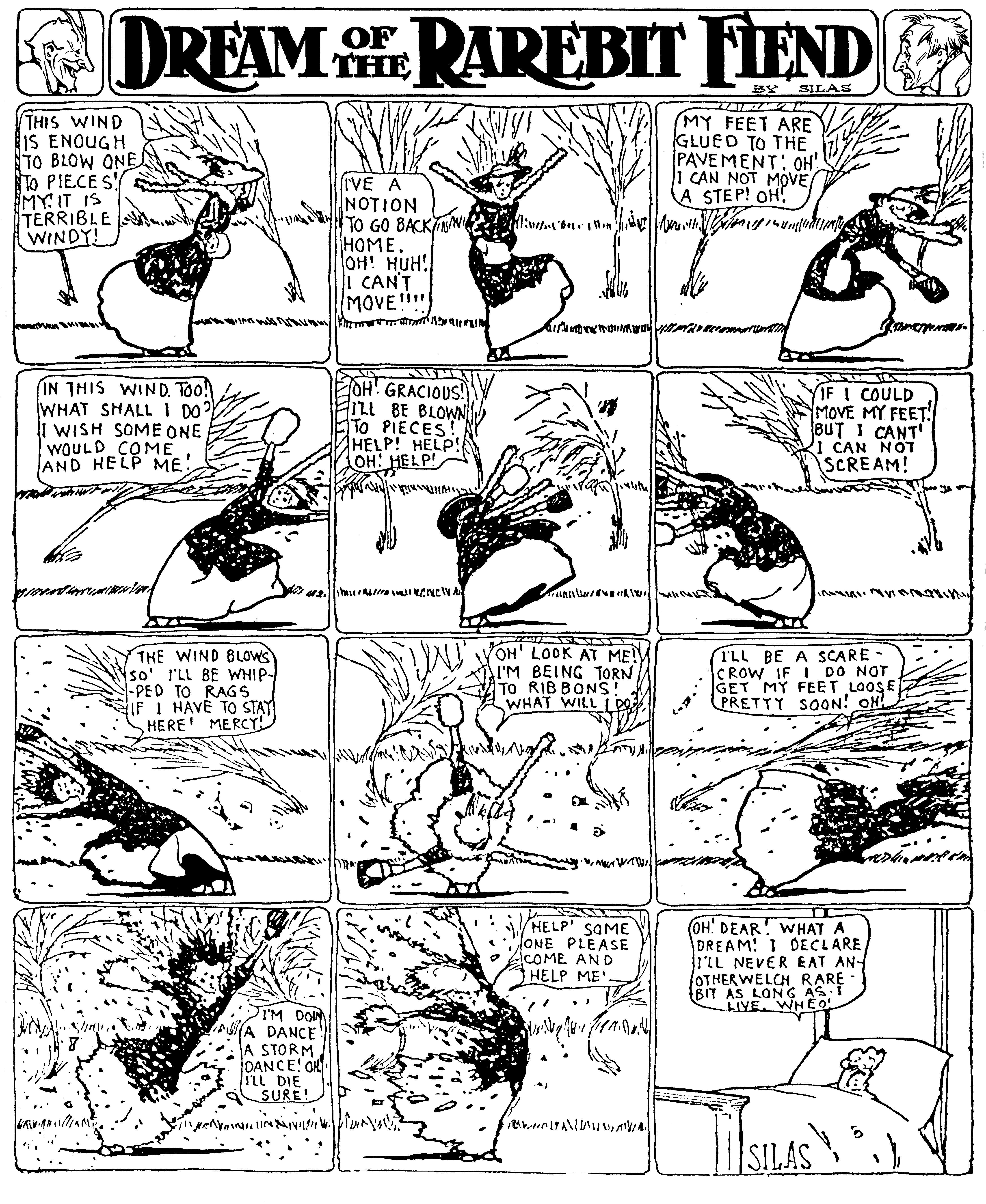 Dream of the Rarebit Fiend, strip 447 of 820. Winsor McCay (1904–1913), public domain. Scan: Internet Archive.