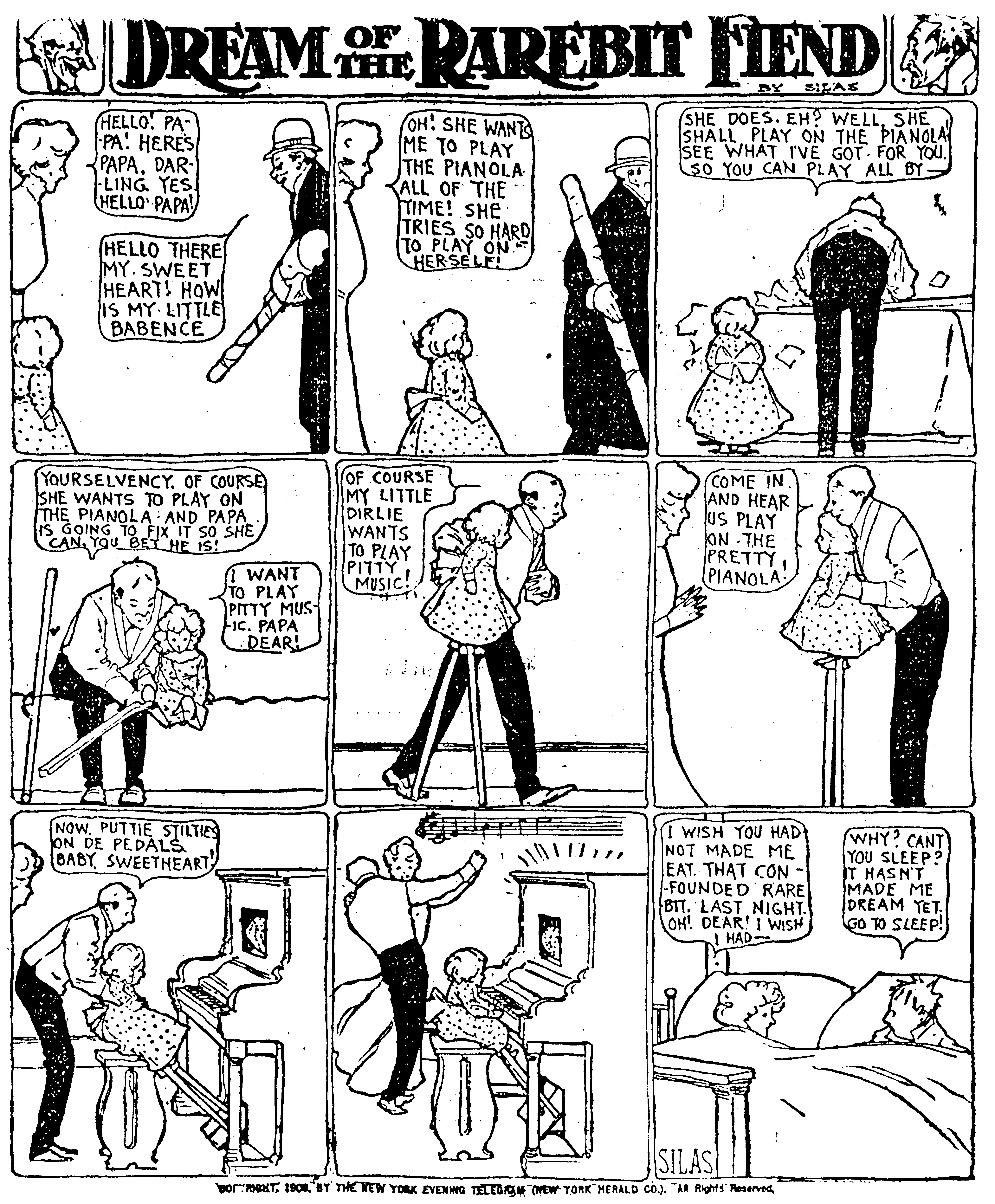 Dream of the Rarebit Fiend, strip 449 of 820. Winsor McCay (1904–1913), public domain. Scan: Internet Archive.
