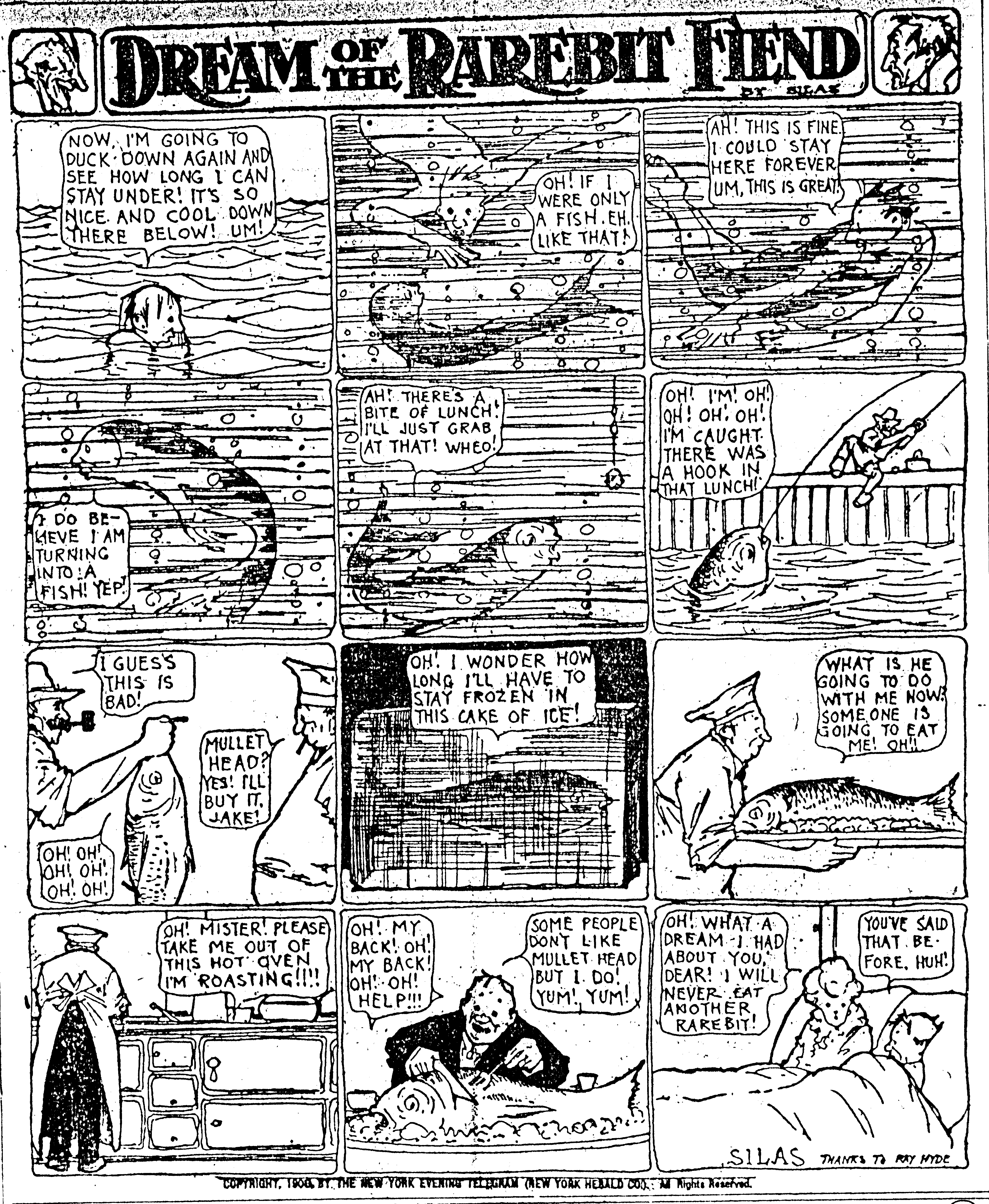 Dream of the Rarebit Fiend, strip 406 of 820. Winsor McCay (1904–1913), public domain. Scan: Internet Archive.