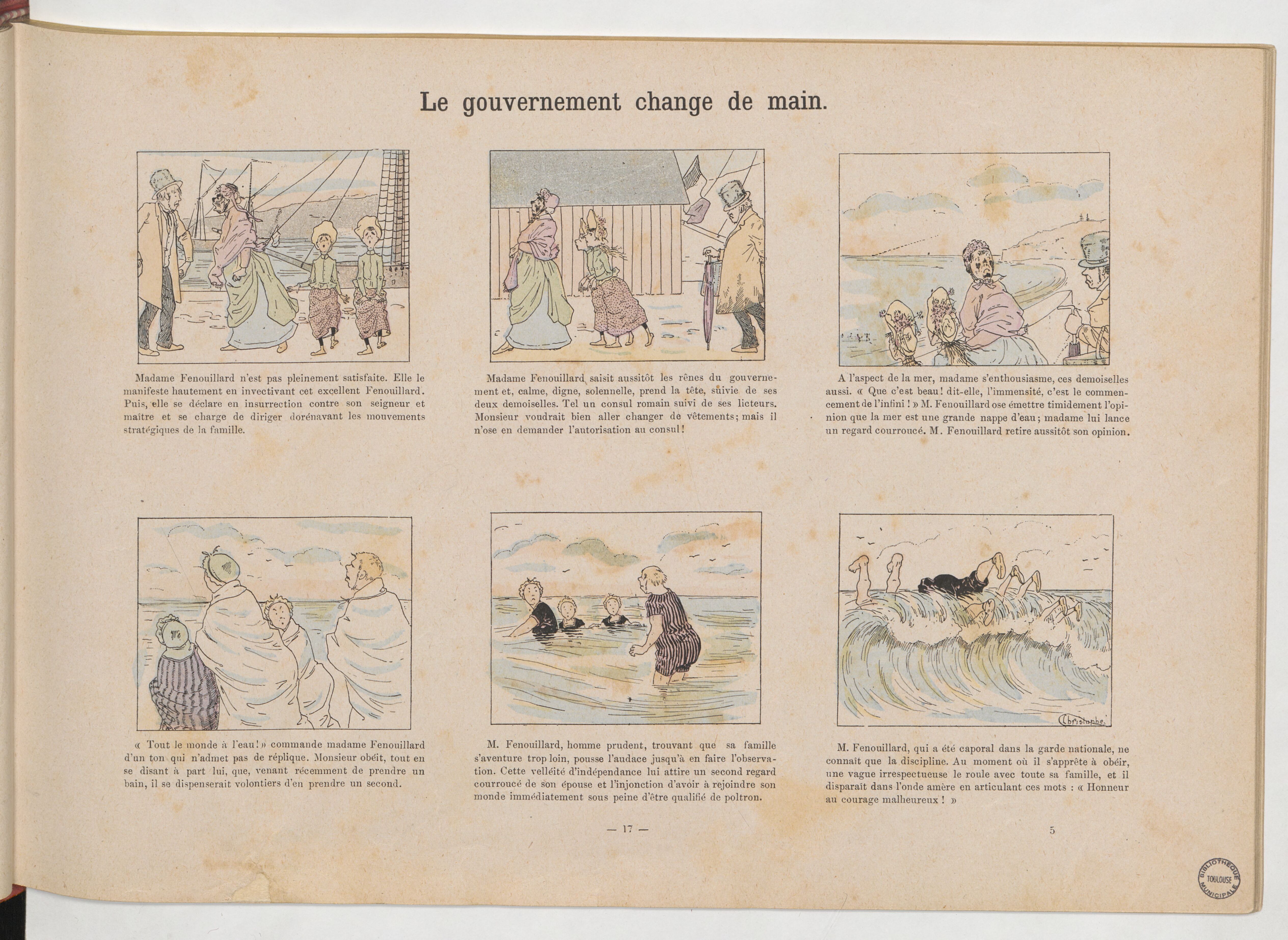 La Famille Fenouillard (Christophe, 5e éd., 1895), vue 37. Domaine public. Source gallica.bnf.fr / BnF (Bibliothèque municipale de Toulouse).