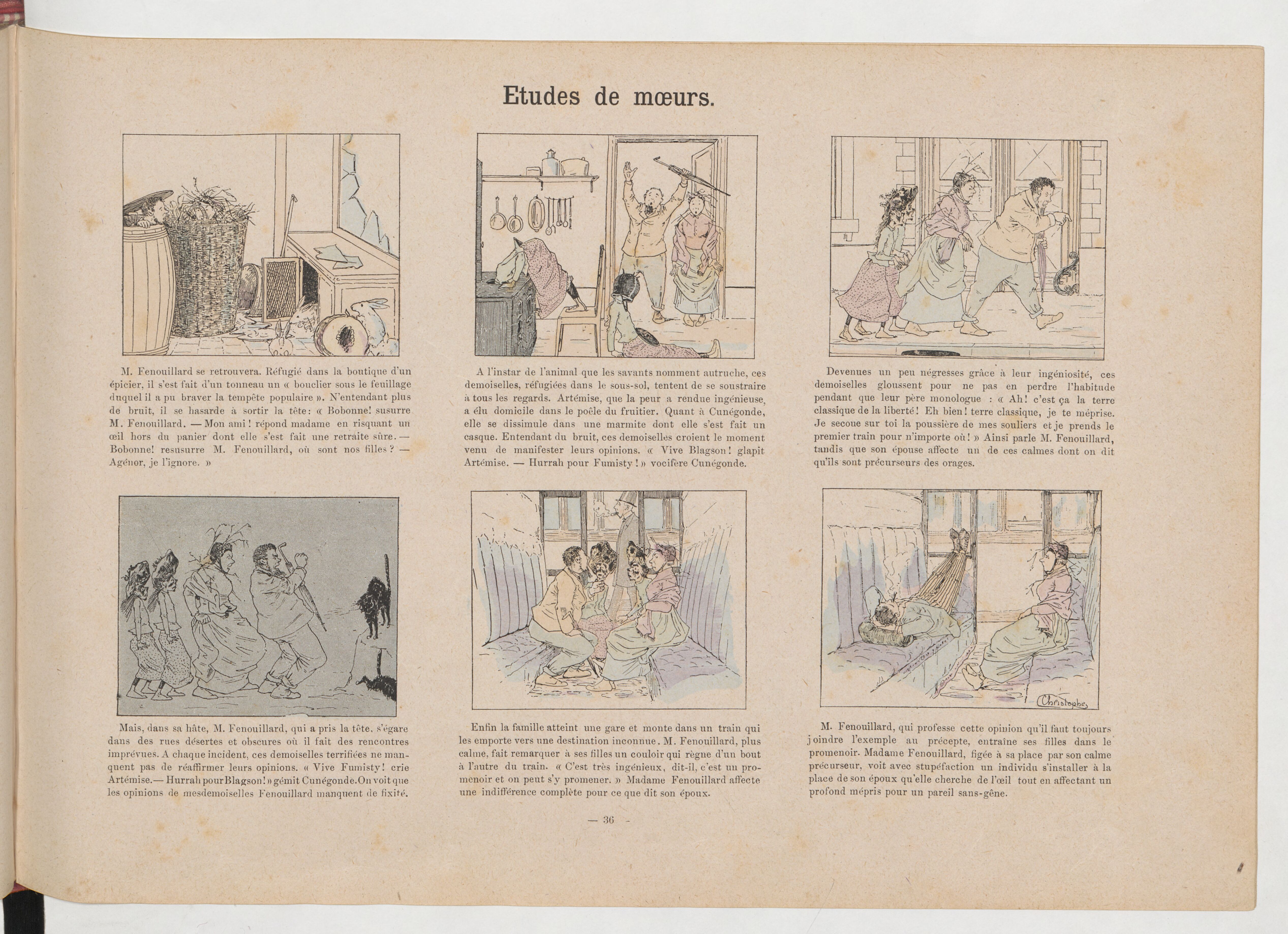 La Famille Fenouillard (Christophe, 5e éd., 1895), vue 75. Domaine public. Source gallica.bnf.fr / BnF (Bibliothèque municipale de Toulouse).